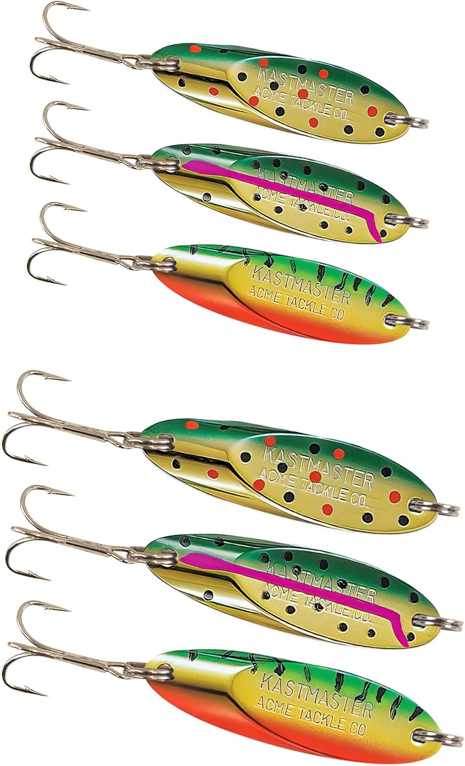 Acme Kastmaster 1/8 oz and 1/4 oz 6 Pack Kit. 6 Bright