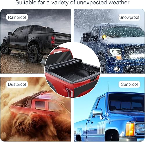 Miniatura 5 de CARMOCAR Cubierta Tonneau para Ford F-150 2004-2014, 2005-2008 Lincoln Mark LT Bed Bed Bed Accesorios con lámpara LED de repuesto para 6.5 pies