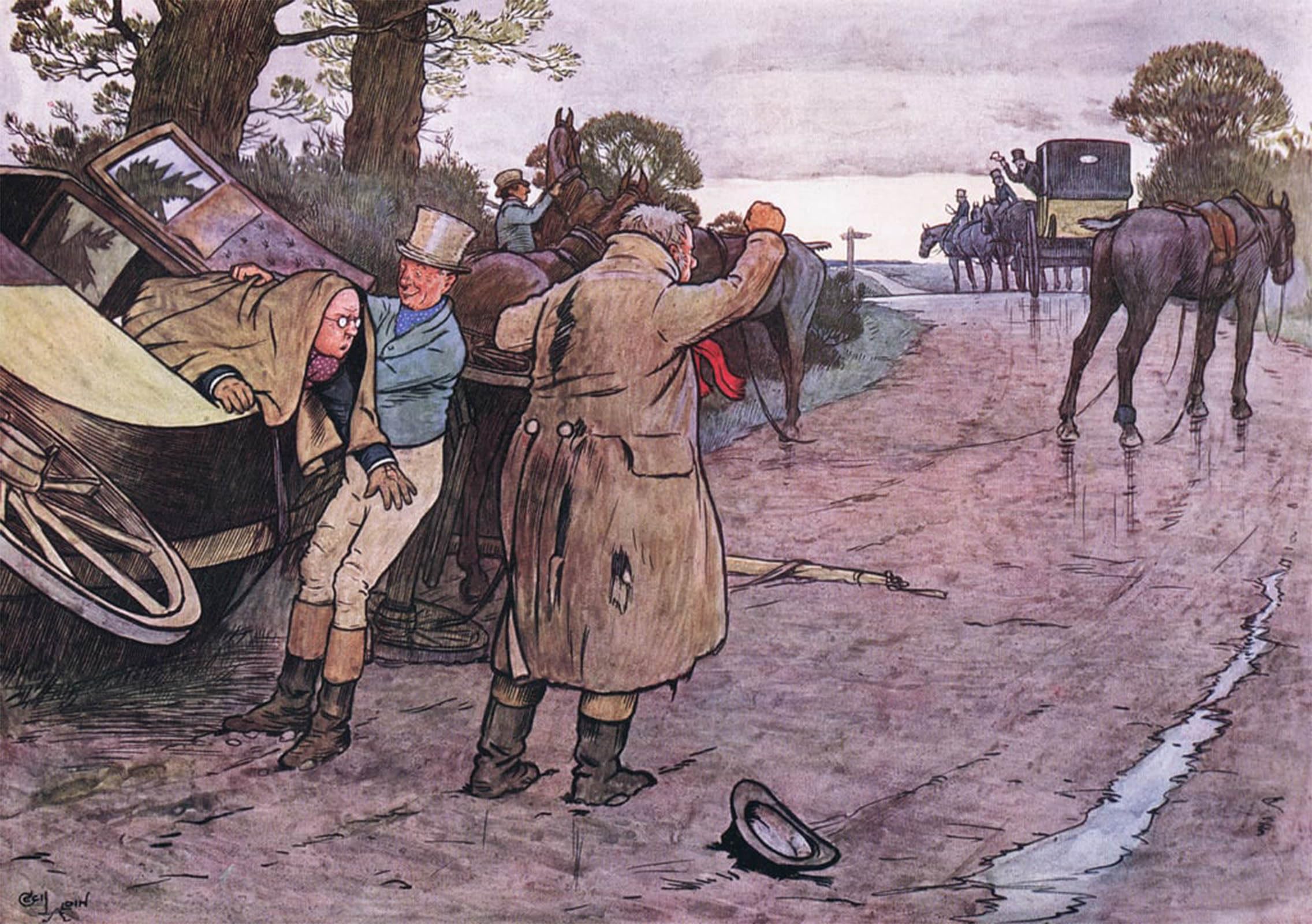 POSTERIIk Famous Print Pop Art Wall Art Graffiti Love to Tuppy Won t You Get Up Behind Drive on Boys by Cecil Charles Windsor Aldin Art Prints for Home Decor 60x90cm