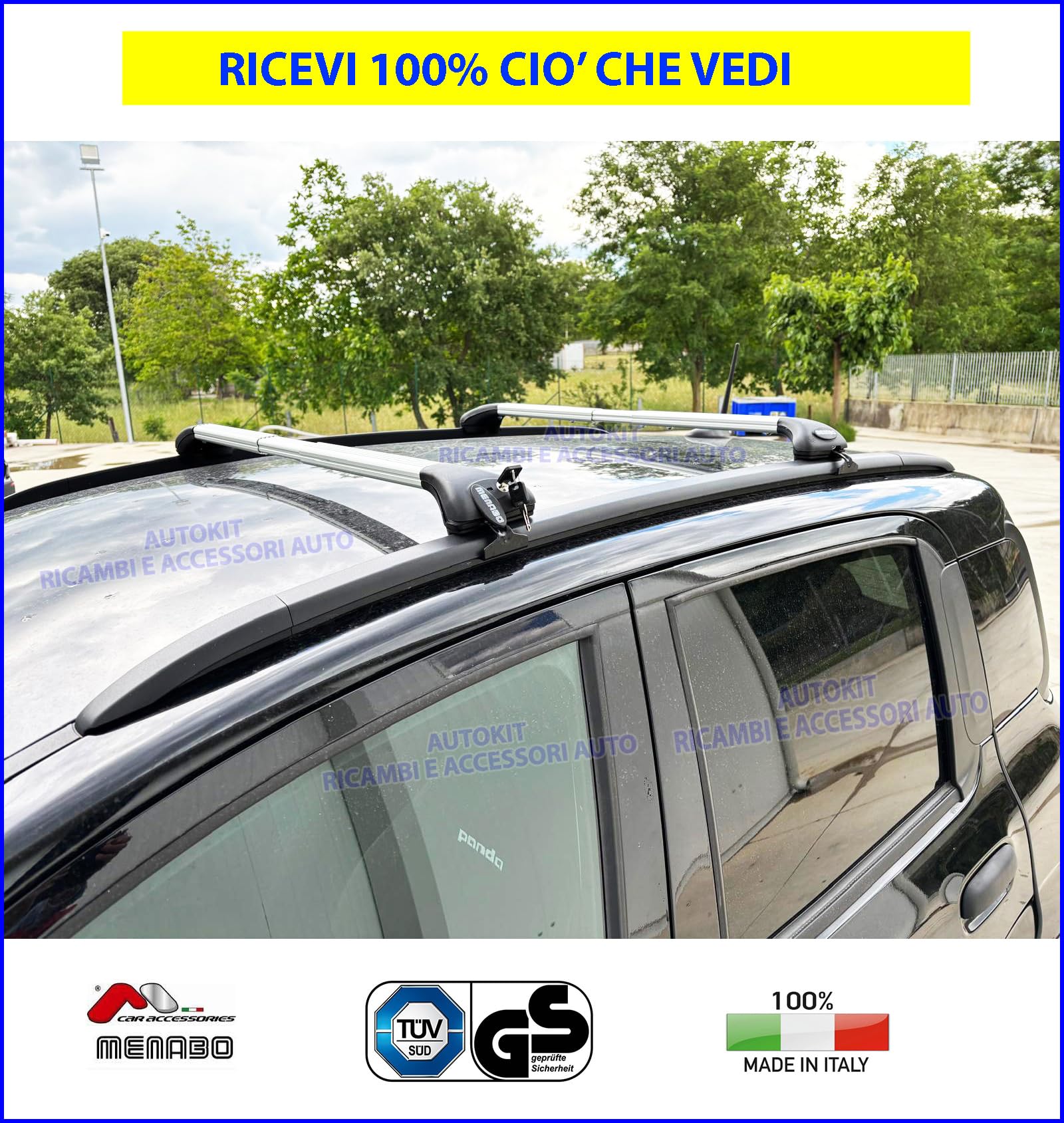 BOX BAULE da tetto Auto "FARAD" da 430 litri PORTAPACCHI + 2 BARRE PORTATUTTO Specifiche per Q4 E-TRON Prodotte dal 2021 in poi - 1-93431 - M12060000