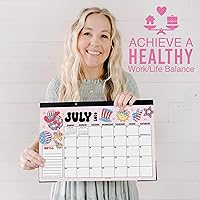 Vista 5 de Hadley Designs Large Desk Calendar 2026-2027 - Desktop Calendar 2026, 18 -Month Desk Calendars for Home, Office & Classroom, Cute Retro Classroom