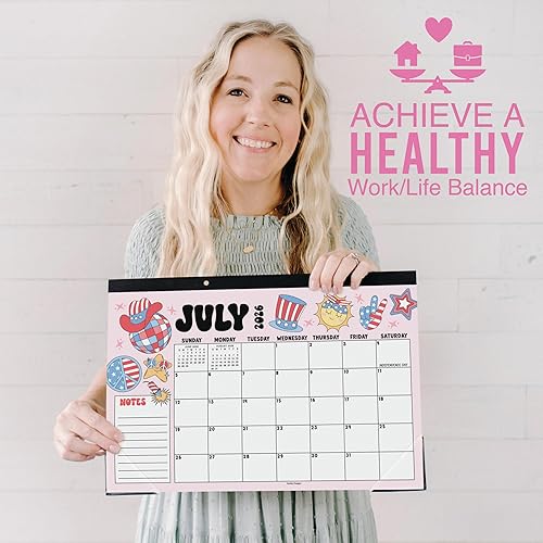 Miniatura 5 de Hadley Designs Calendario de escritorio grande 2026-2027  Calendarios mensuales de escritorio para profesores 2026-2027, calendario de escritorio