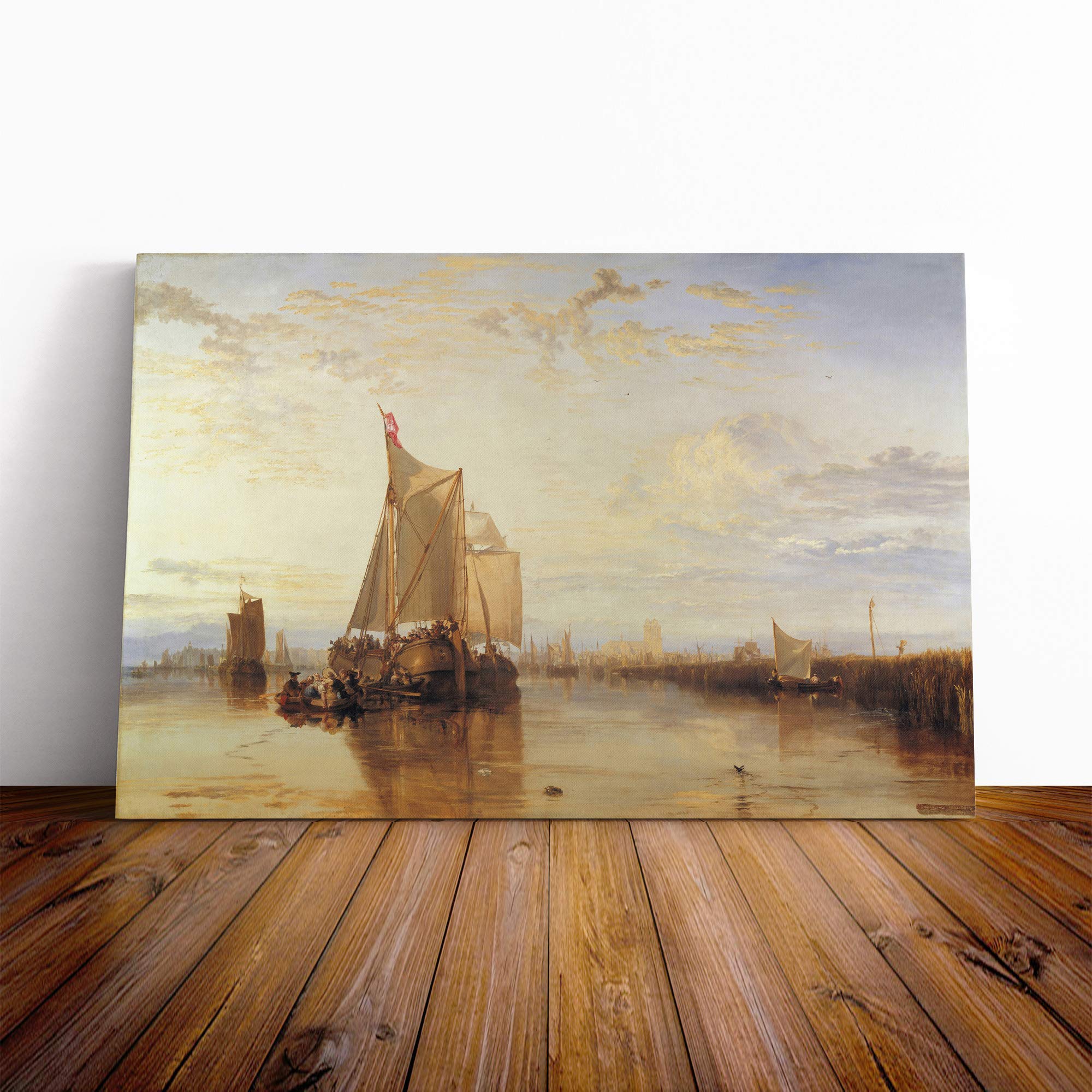 Joseph Mallord William Turner The Dort Packet Boat Canvas Print | Gallery Wrapped 30mm Frame Wall Art | 24x16 inches | Ready to Hang | Modern Seascape Picture | Living Room Bedroom Lounge Office