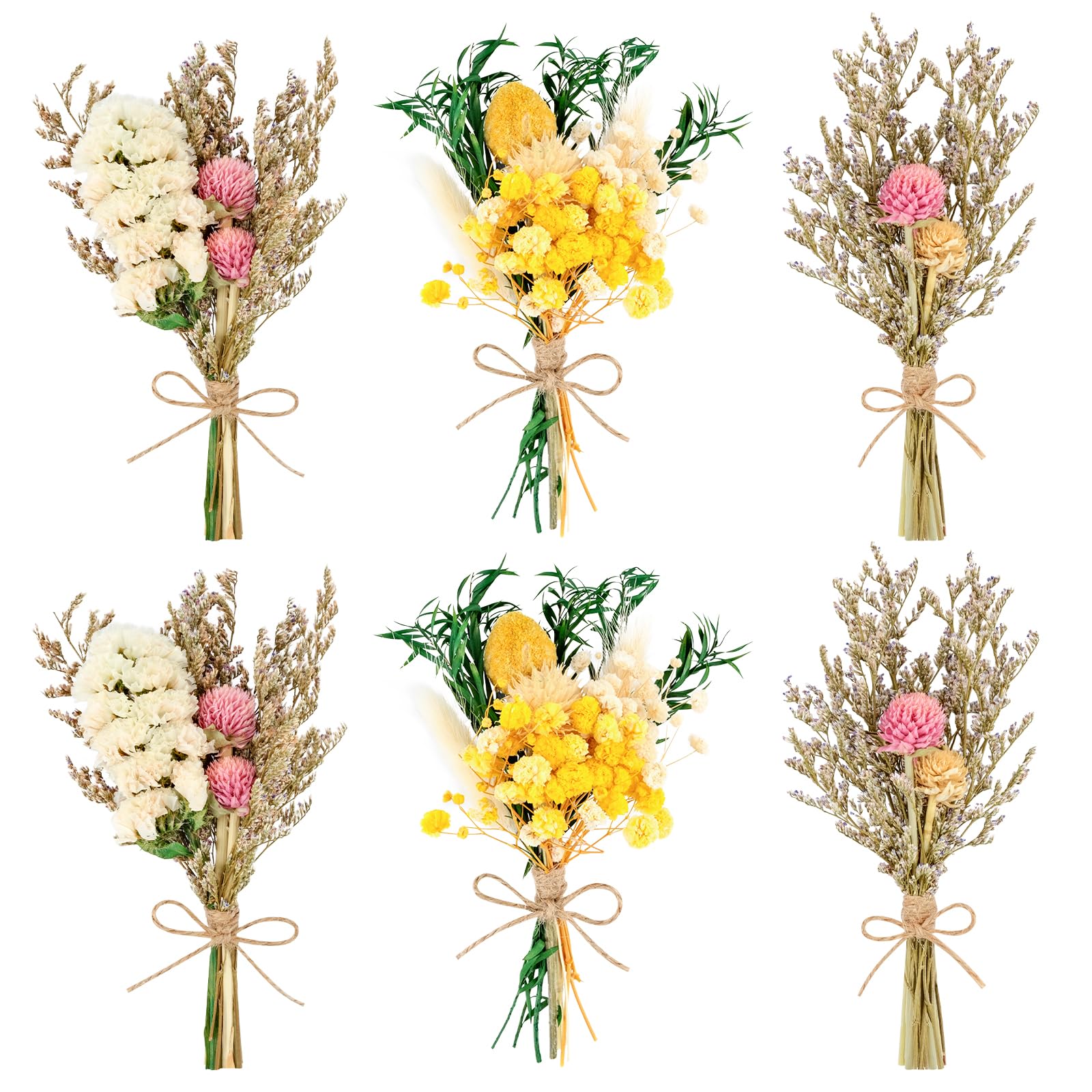6 Ramos Mini Flores Secas Nomeolvides, Pequeños Ramilletes de Flores Secas, Decoración Natural para Scrapbooking, Bullet Journal, Álbum de Fotos, Manualidades, Sobres y Cajas de Regalo