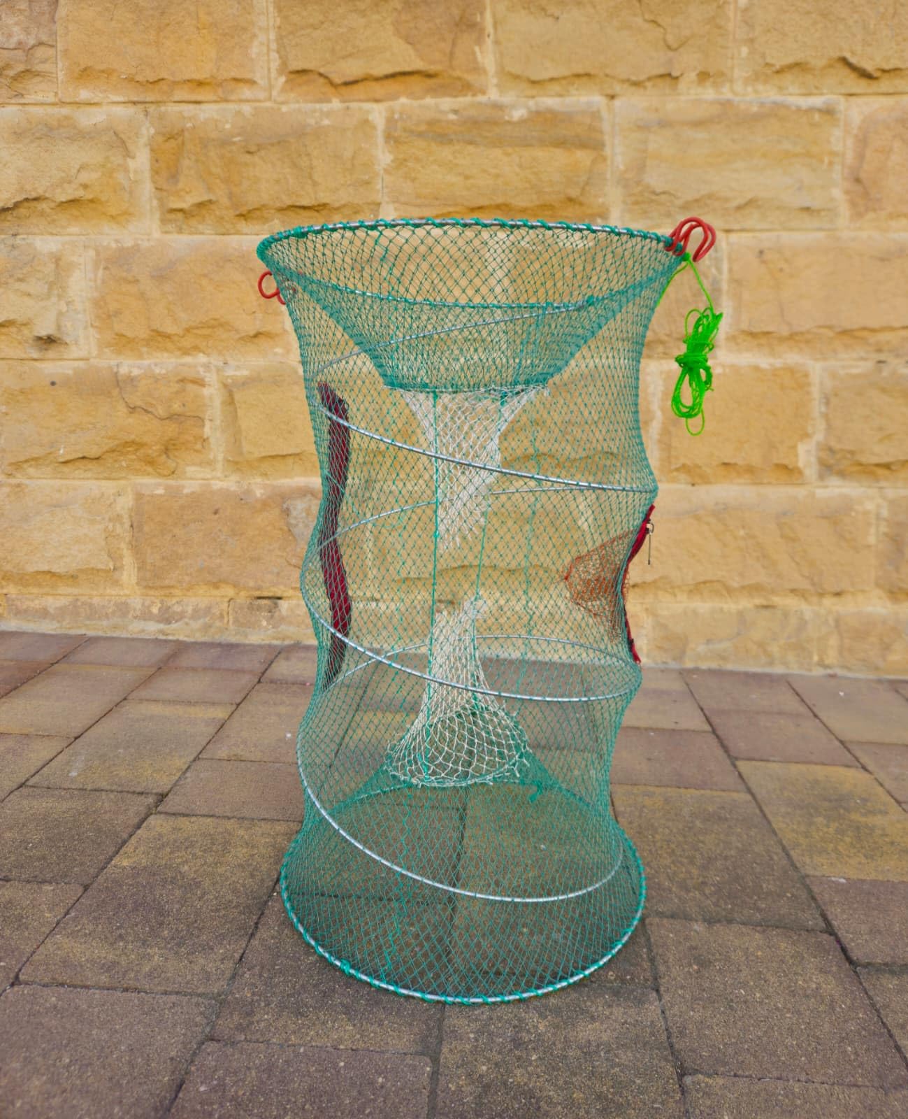 Lot de 2 rondelles Nasas EVIA crabes et pieuvres | Eau douce et salée | Diamètre 60 x 32 cm Maille verte 3 mm Pêche aux crustacés | Pack de 2 unités | Télescope pliable