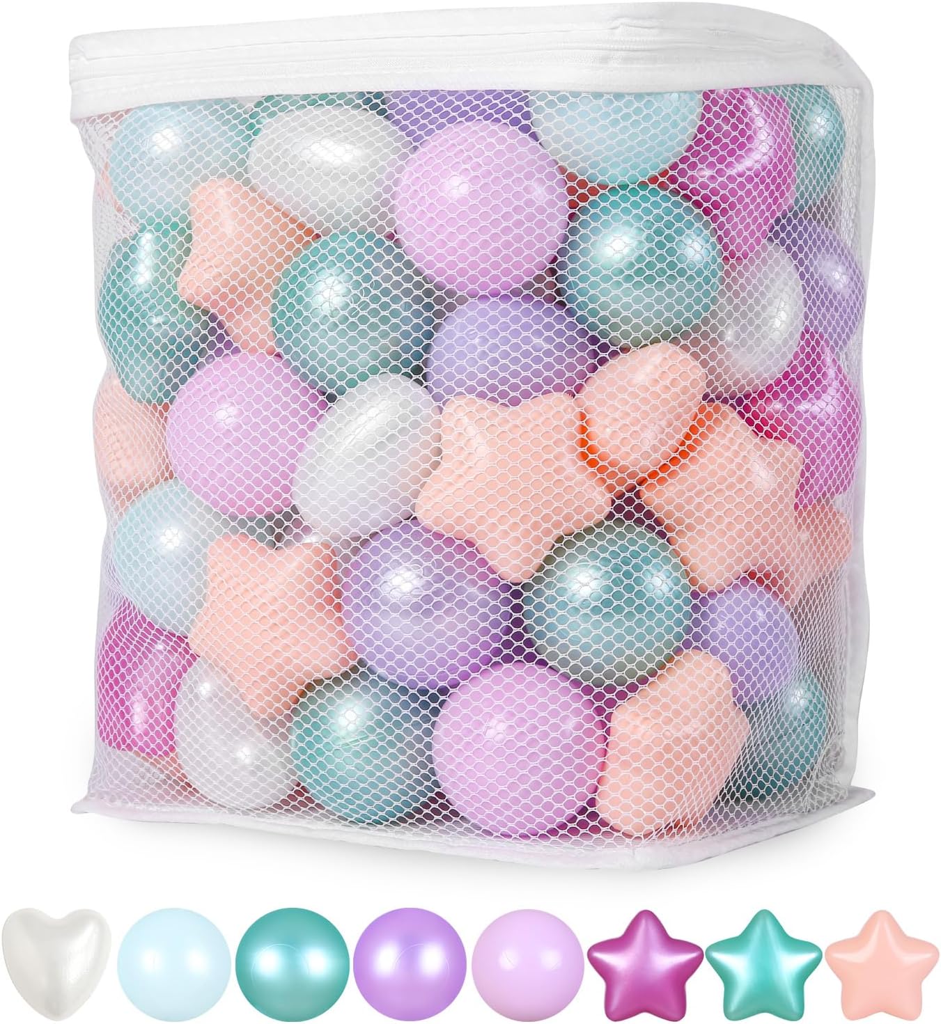 RealhahaStar Ball Pits Balls for Toddlers, Plastic Star Balls for Babies Play Balls for Ball Pool Pit,Slide,Playpen Great Gift for Boys Girls