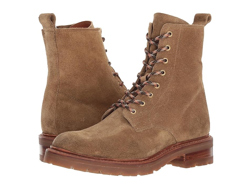 

Frye Julie Lace-Up Combat w/ Inside Zip (Sand Soft Oiled Suede) Women's Boots, Brown