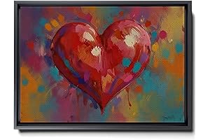 Watercolor Heart Shape Print Canvas Wall Art