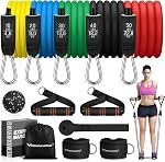 RENRANRING Resistance Bands for Working Out, 150LBS Exercise Bands, Workout Bands, Resistance Bands Set with Handles for Men Women, Legs Ankle Straps