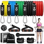 RENRANRING Resistance Bands for Working Out, 150LBS Exercise Bands, Workout Bands, Resistance Bands Set with Handles for Men Women, Legs Ankle Straps for Muscle Training