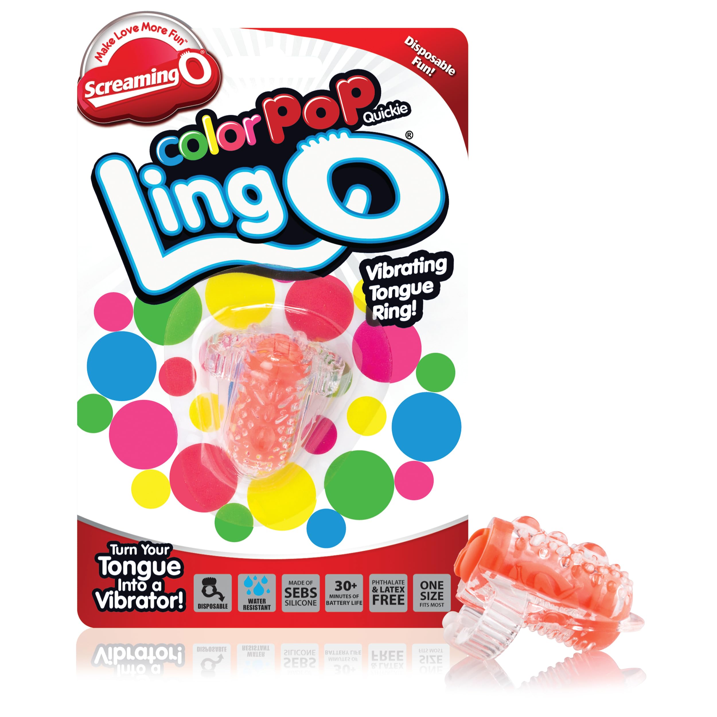 Amazon.com: Screaming O Ling O Vibrating Tongue Ring for Oral Sex – Mini  Tongue Vibrator Couples Toy for Women and Men – Discreet Clitoral  Stimulator and Licking Vibrator – Waterproof Vibrating Ring –
