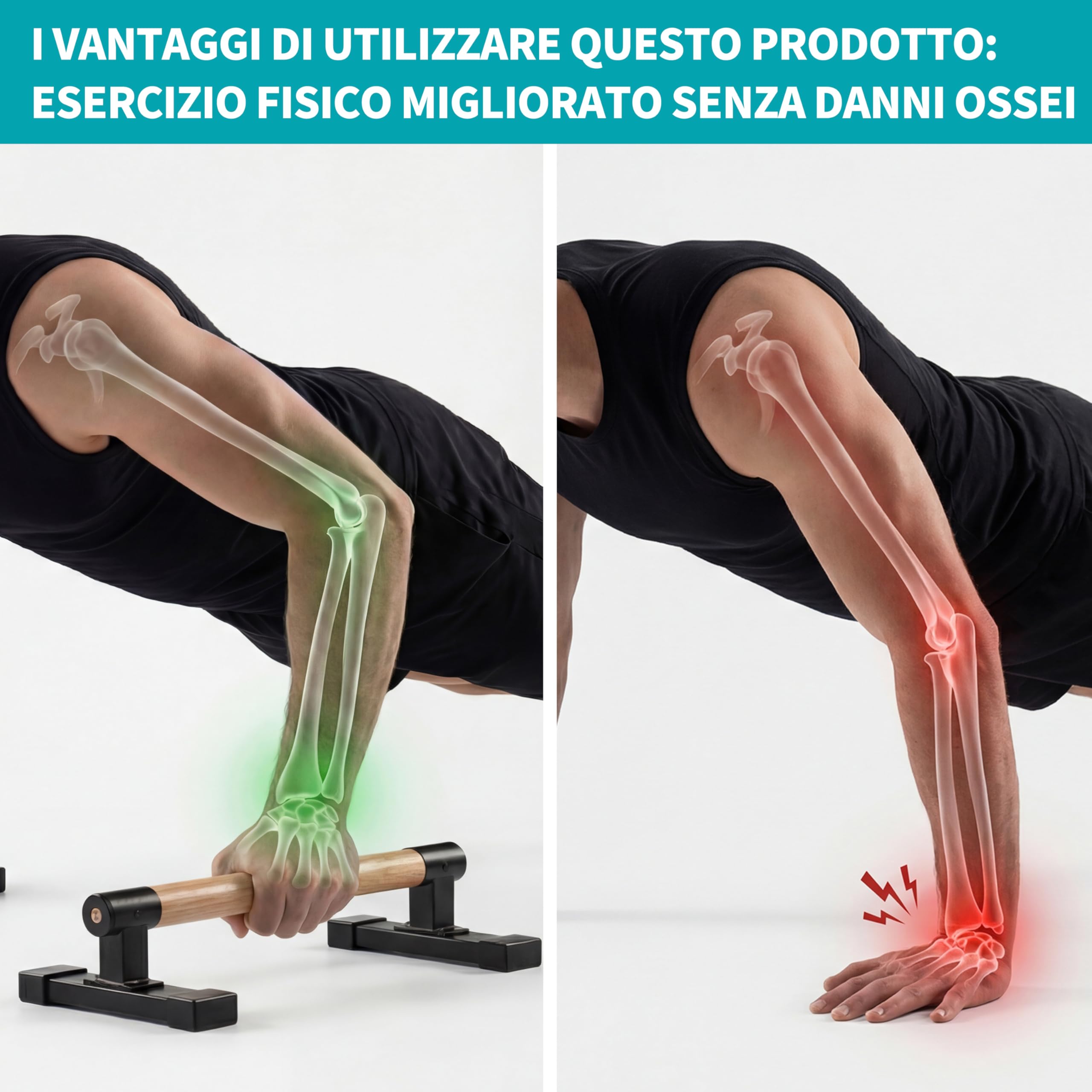 Barre parallele,Push Up Parallettes con Impugnatura in Legno per Calisthenics,verticali e allenamento della forza con manici in legno di faggio,attrezzatura fitness per dei muscoli de