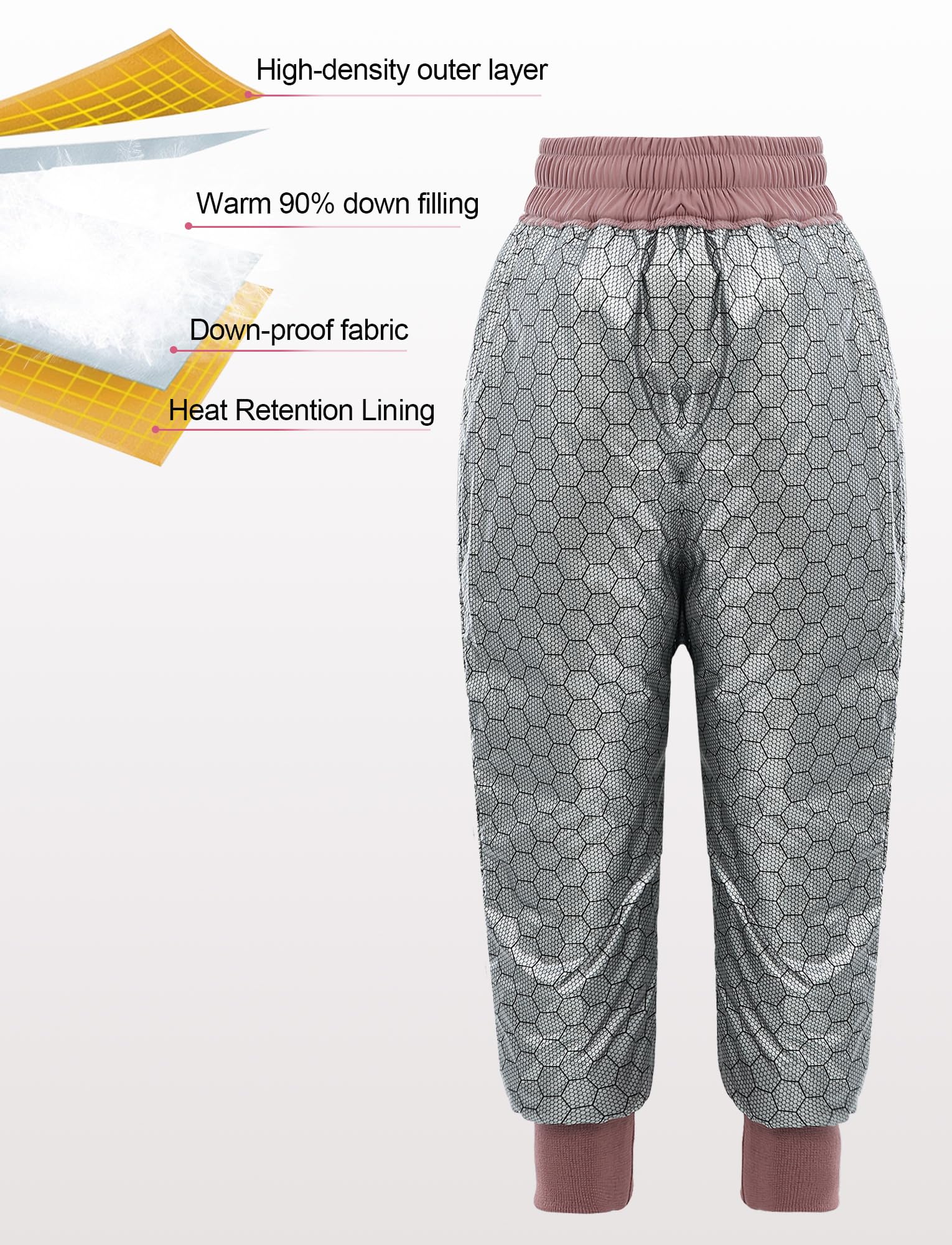 SEAUR Pantalons de Ski pour Enfants Pantalon en Duvet Chaud Ultra Garçons Filles Pantalons de Neige pour Enfant Unisexe Hiver