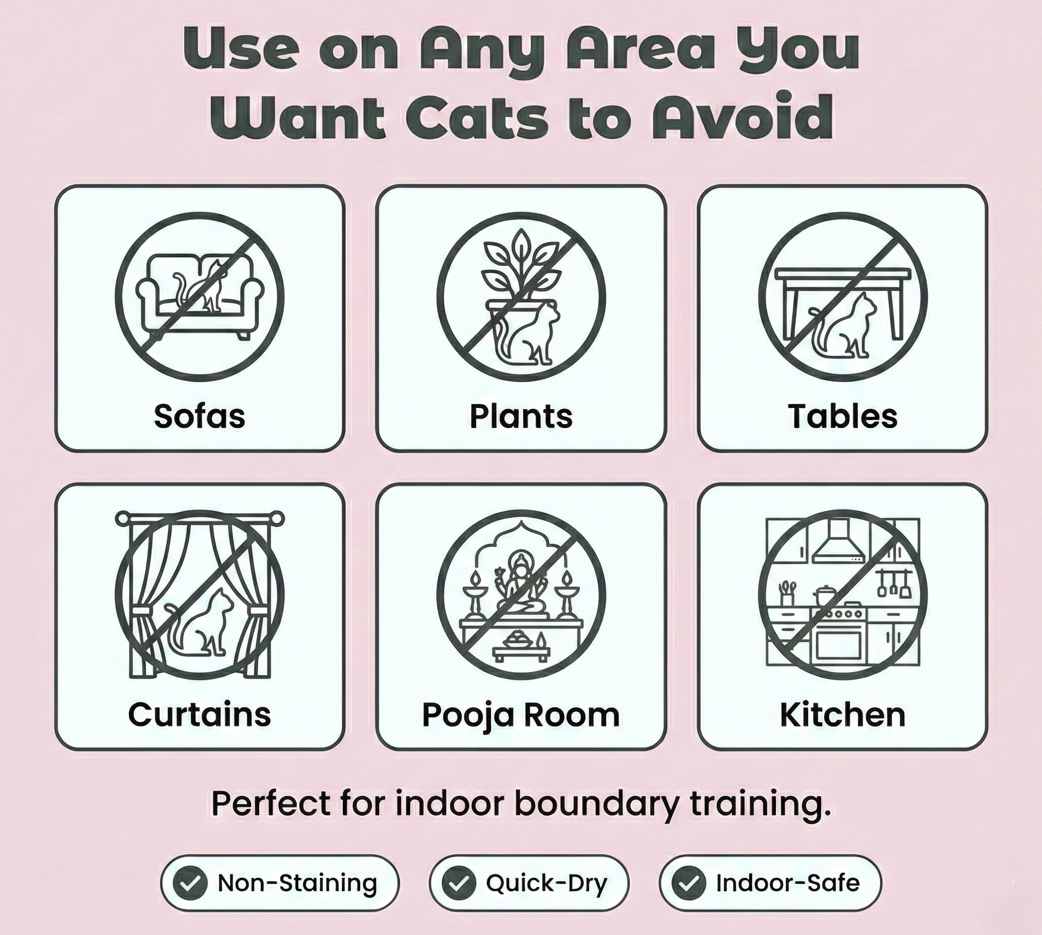 Stray Paws Paws Off Cat Repellent Spray | Keeps Cats & Kittens Away from Furniture, Kitchen Counters & Prayer Rooms | Indoor Area-Off Deterrent | Helps Discourage Scratching & Chewing | 200 ml 3
