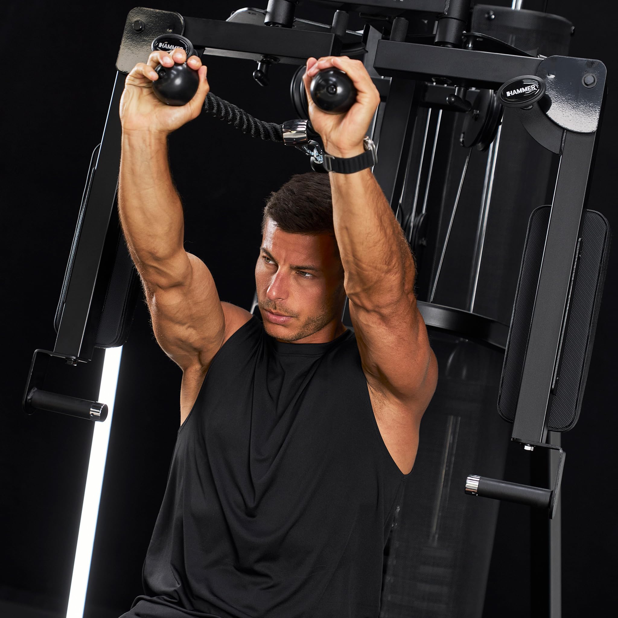HAMMER Finnlo Kraftstation Autark 1500, Multigym, inkl. Zubehör, Fitnessstation für Zuhause, über 30 Übungen Trainingsstation Kraftstation für Zuhause