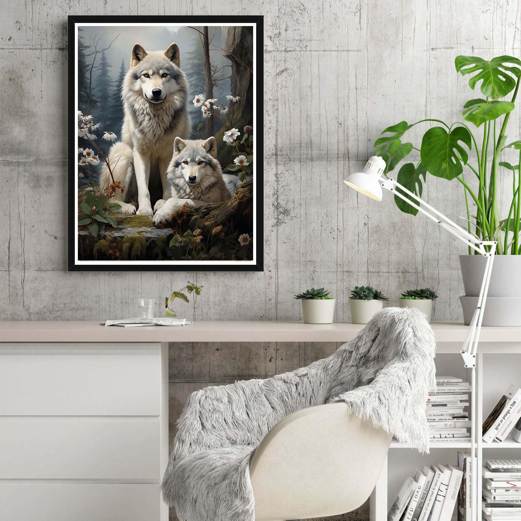 SENQAO Fox Diamond Painting Kits For Adults, Full Round Drill Gem Fox Diamond Art Kits, DIY 5D Flowers Diamond Painting Animal Diamond Art Kits Picture For Home Wall Decor 12x16inch