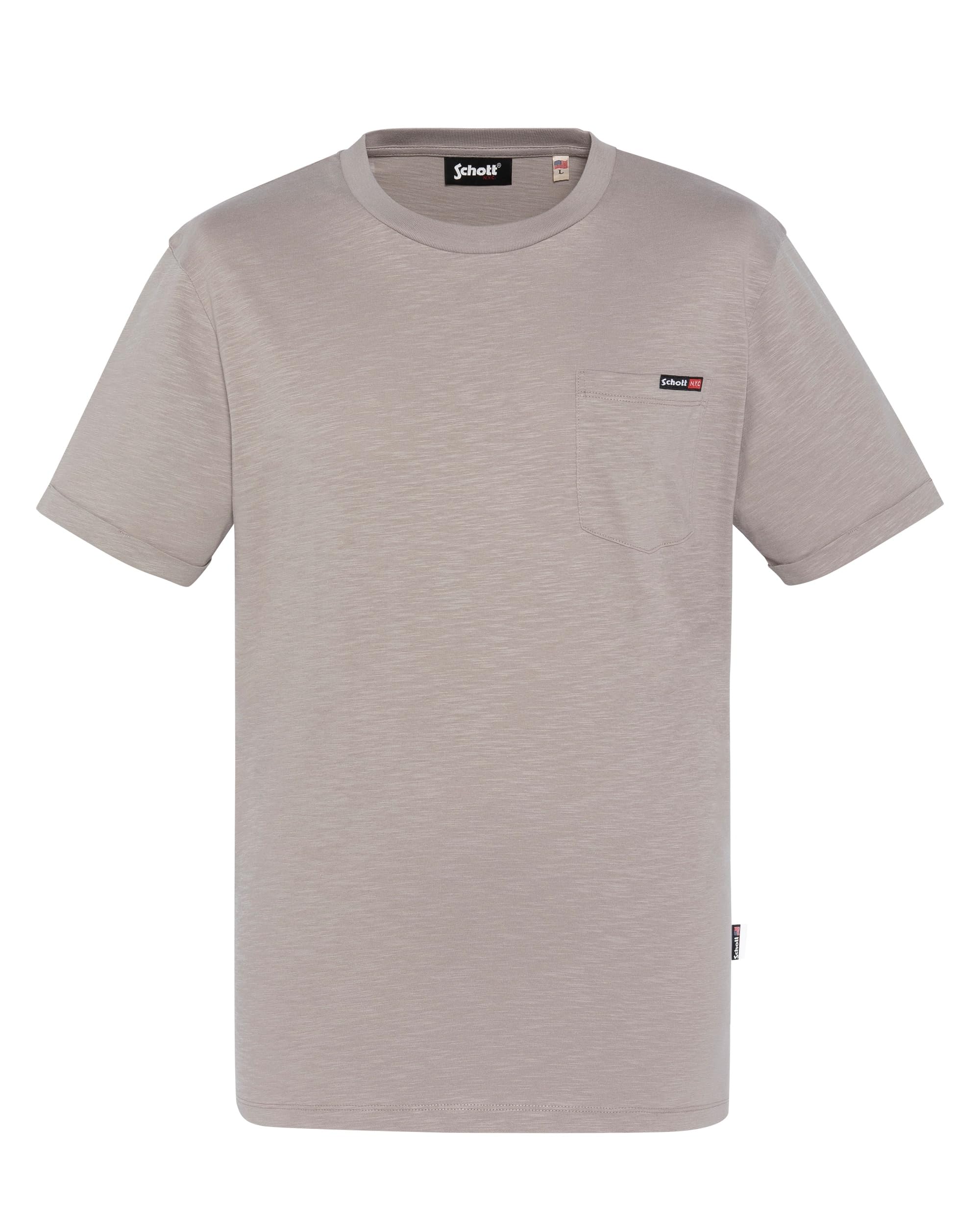 Schott Nyc Men's Grey T-Shirt, L