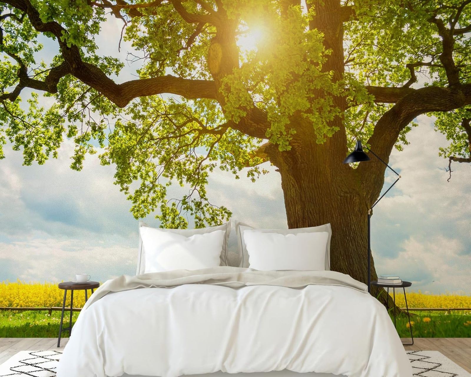 Murale fotografico - carta da parati Albero 3D Paesaggio Vecchia Quercia Moderna Parete Soggiorno Camera da letto Camera dei bambini Decorazione murale Motivo 430cmx300cm Poster - Adesivo da parete -