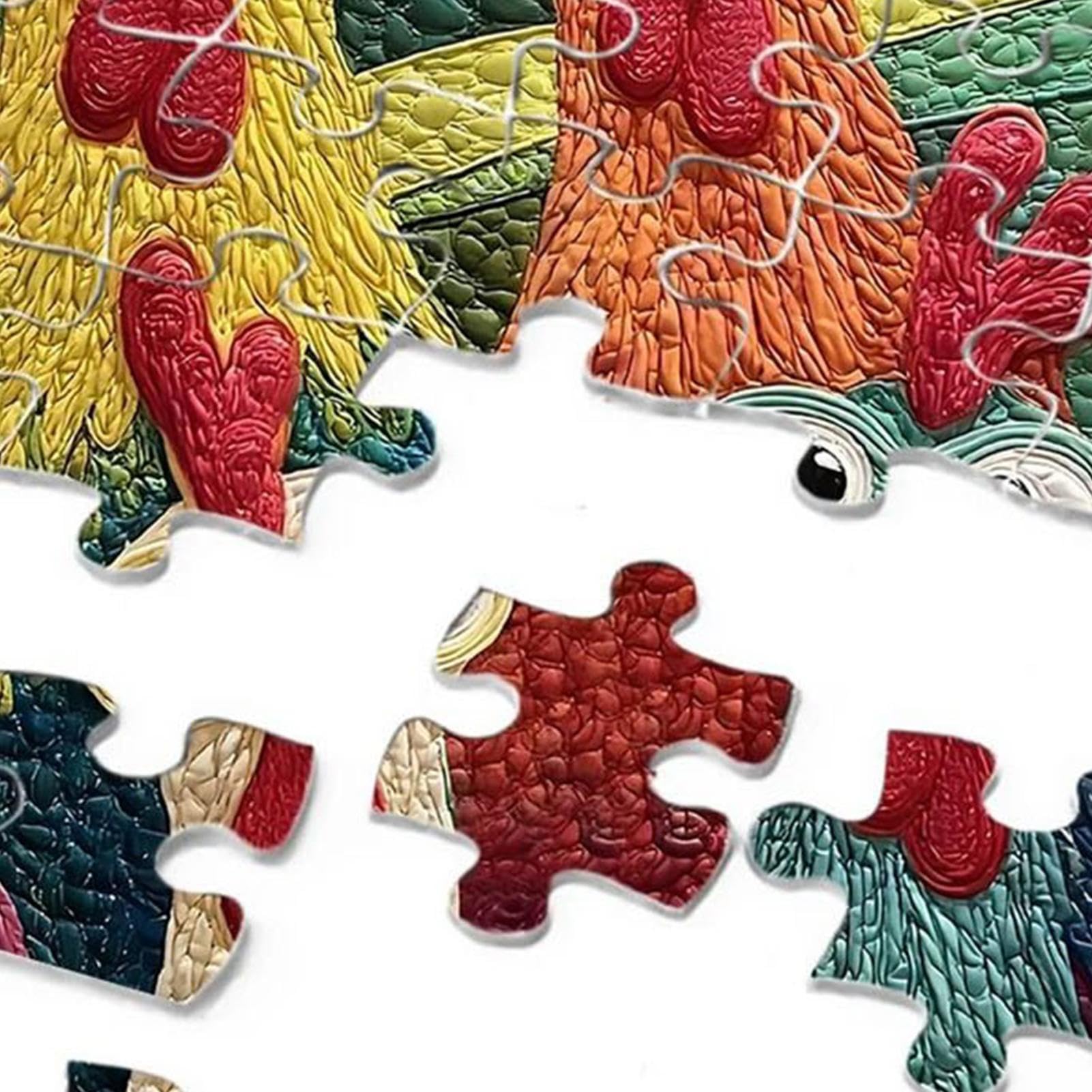 Puzzle di pollo, puzzle da 1000 pezzi, gioco impegnativo per principianti, amanti 'arte, decorazione da parete della fattoria, attività notturna per giochi in famiglia, set di puzzle difficili