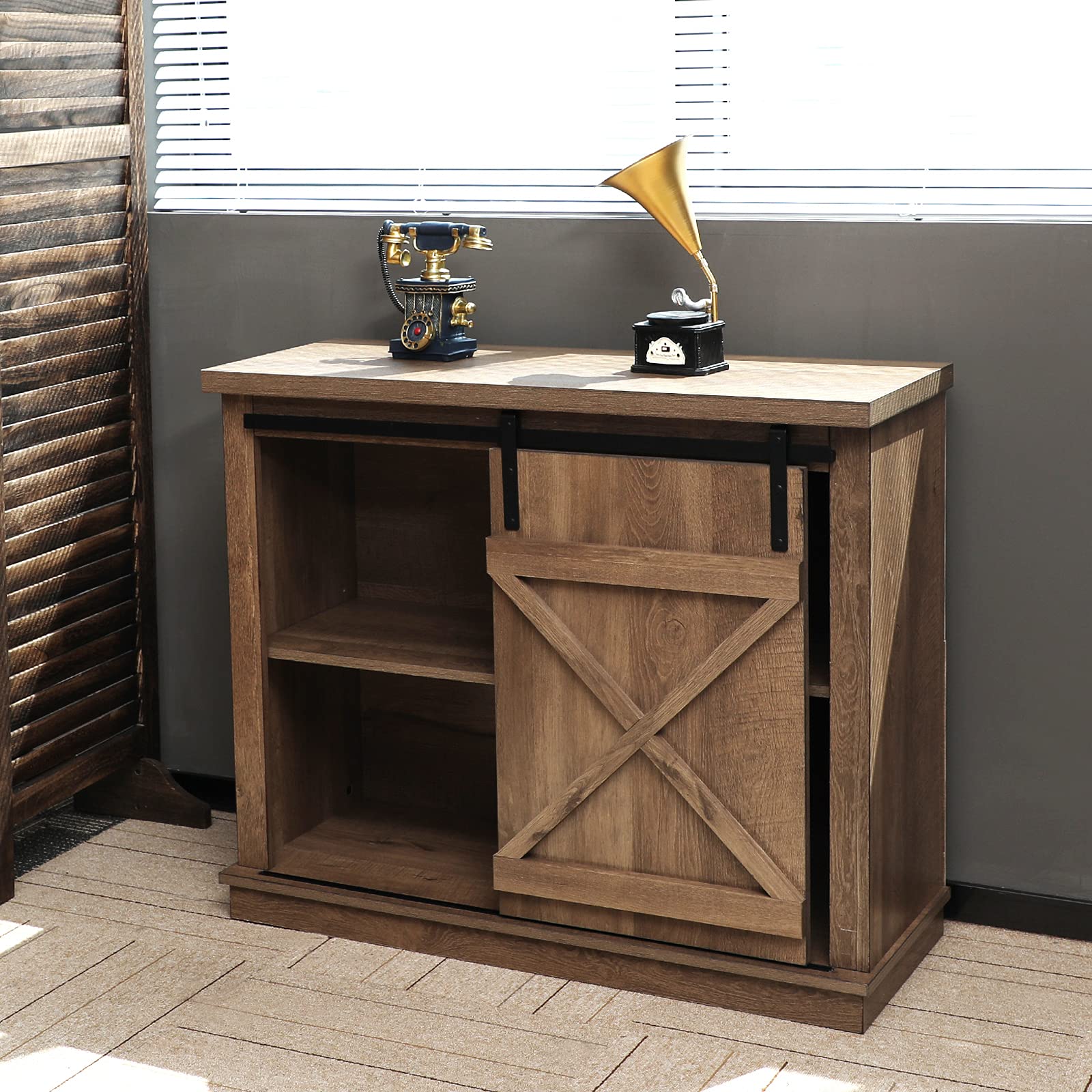 Buy EZO Farmhouse X with Sliding Barn Door Entryway Bar Storage