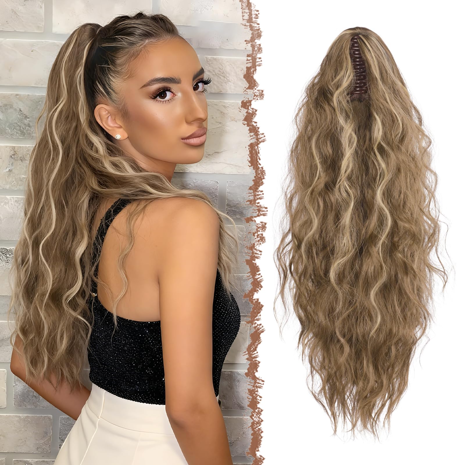 Amazon.com : FESHFEN Claw Clip Ponytail Extensions - Long  display picture 1