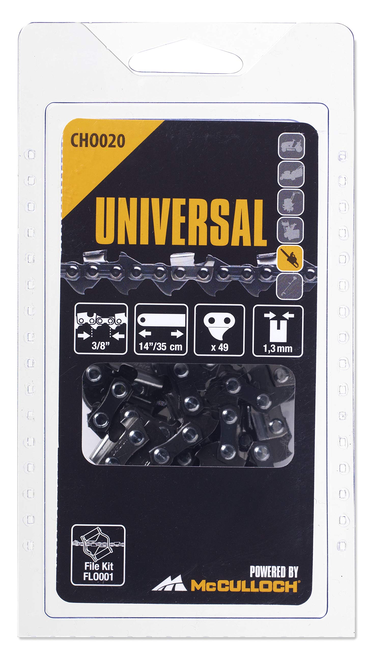 UNIVERSAL GM577615120 Cadena 14" / 35 cm / 49 eslabones / 3/8" / 1,3 mm, Standard