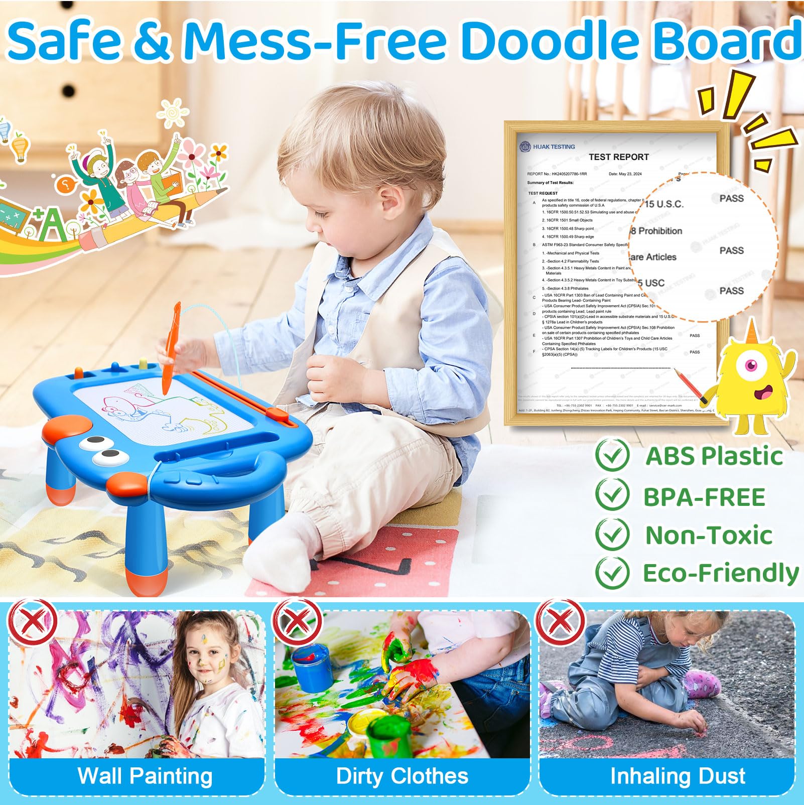Tablero magnético de dibujo para niños pequeños, juguetes para niños de 1, 2, 3 años, almohadilla de tablero de garabatos sin ensuciar, tablero de escritura Magna, juguetes educativos para niños 3