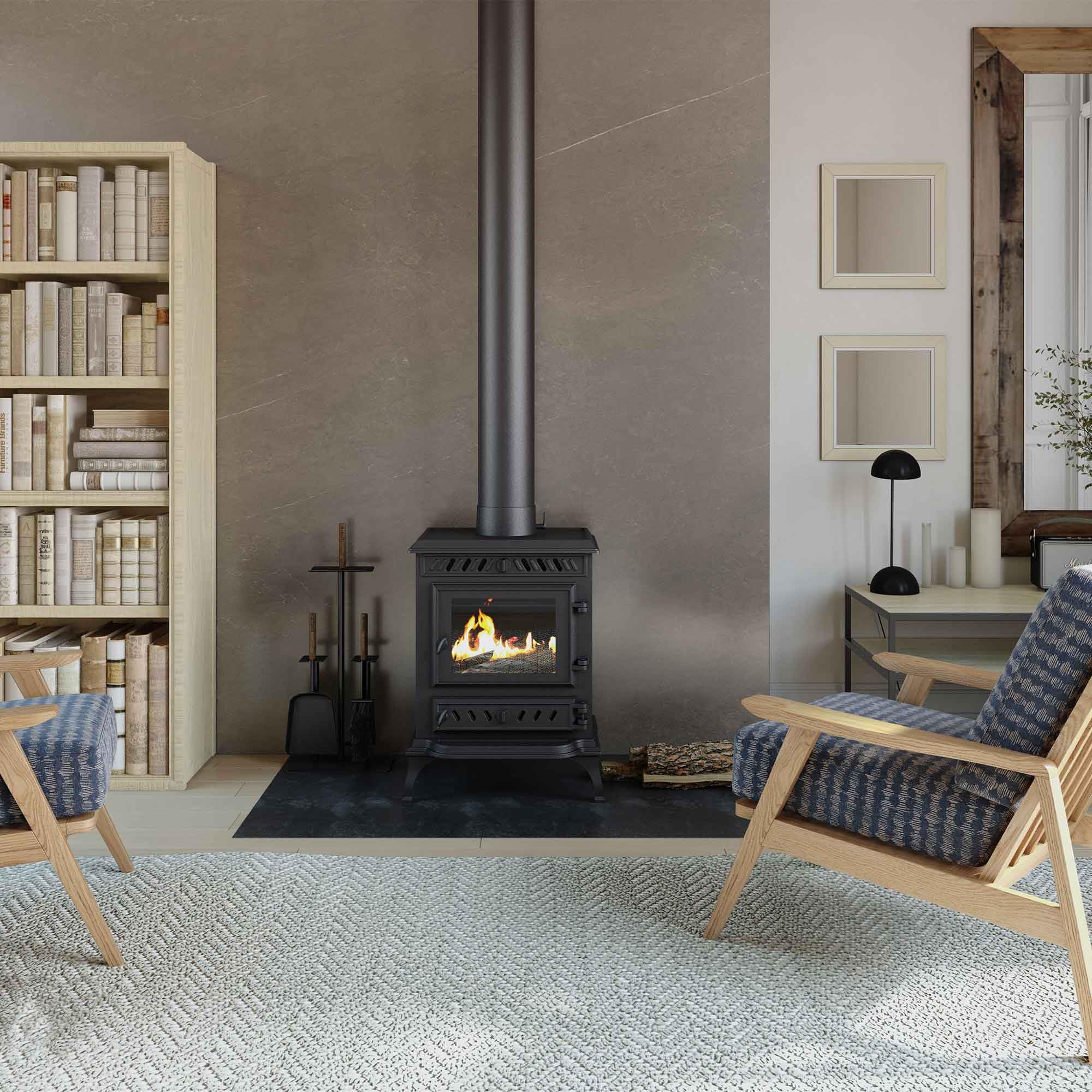 Poêle à bois sans installation, en fonte noire - P3 (7,4 kW) ECO