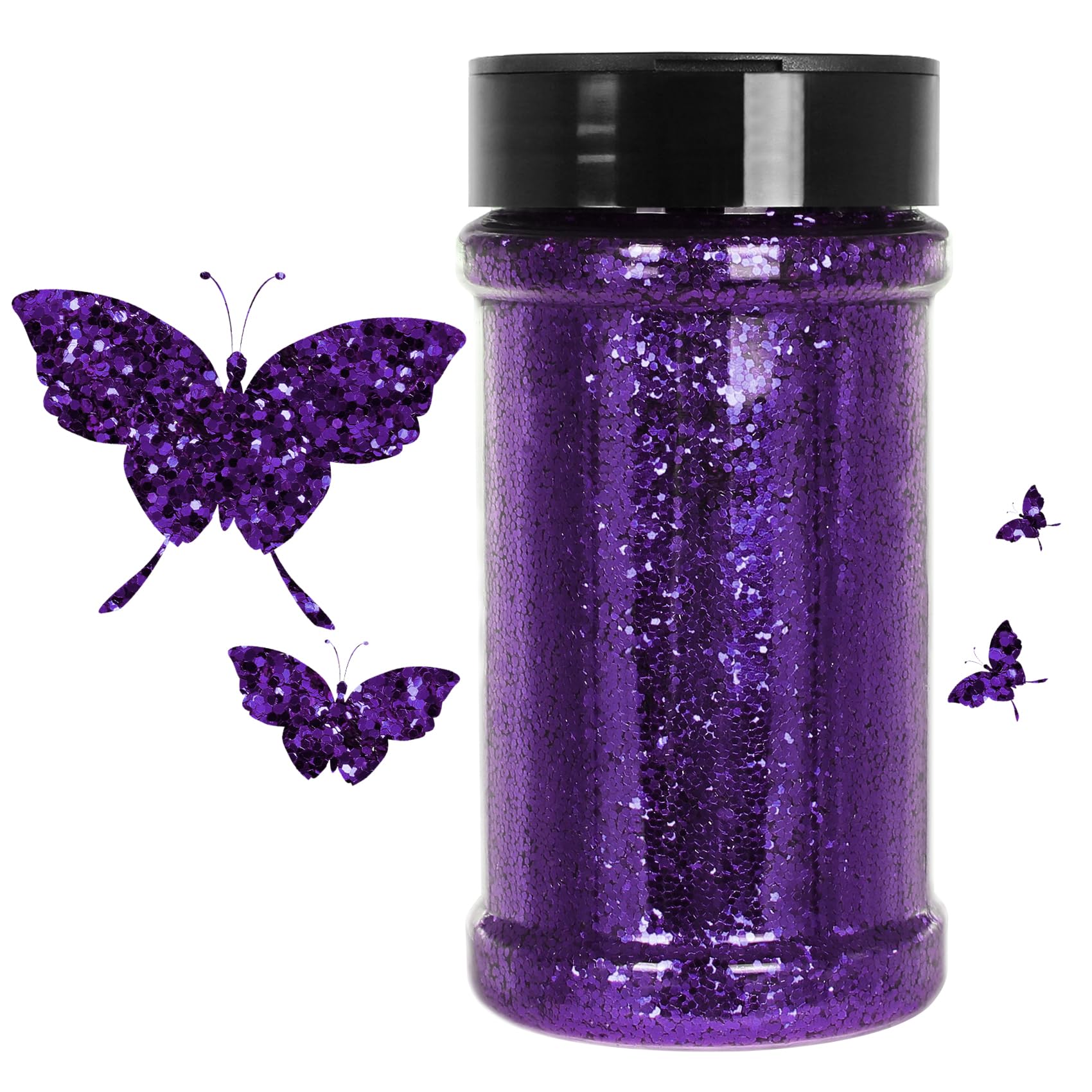 WOOGLITTER Purple Glitter, 7.05 Oz (200g), Chunky Glitter for Resin Crafts Nails Tumblers Slime Cosmetic and Festival Decoration - Purple Chunky Glitter Bulk