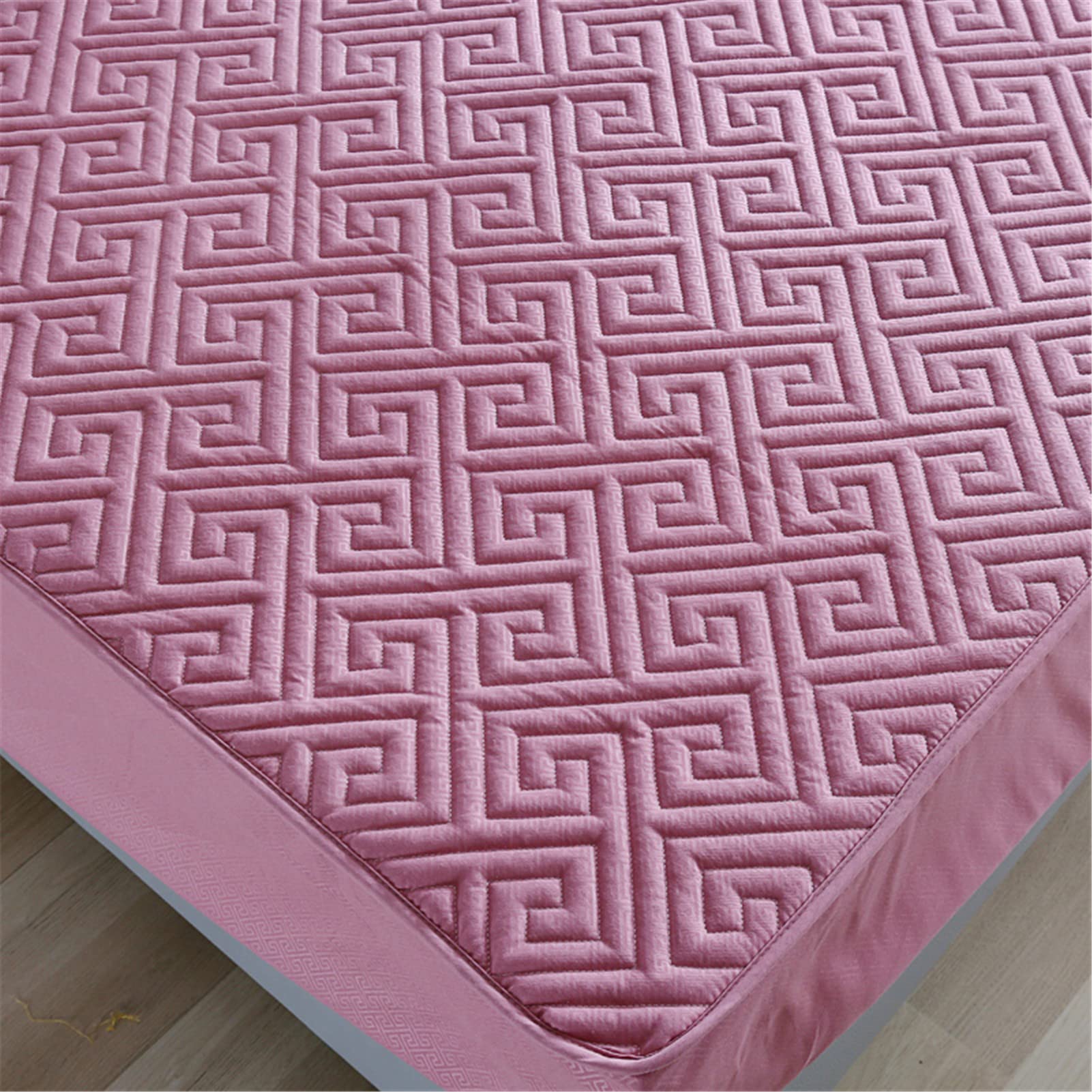 Protector Colchon, Home Protector de Colchón Acolchado, Cubrecolchón, De Fibra, Transpirable, Confortable, Cubre Colchón (Rosa Roja,EstáNdar 135x200cm)