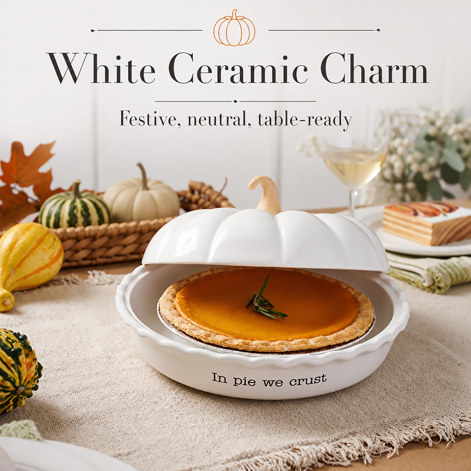 pumpkin pie様用セット Amazon.com | Mud Pie Circa Pumpkin Pie Dish Set, White, 5.5