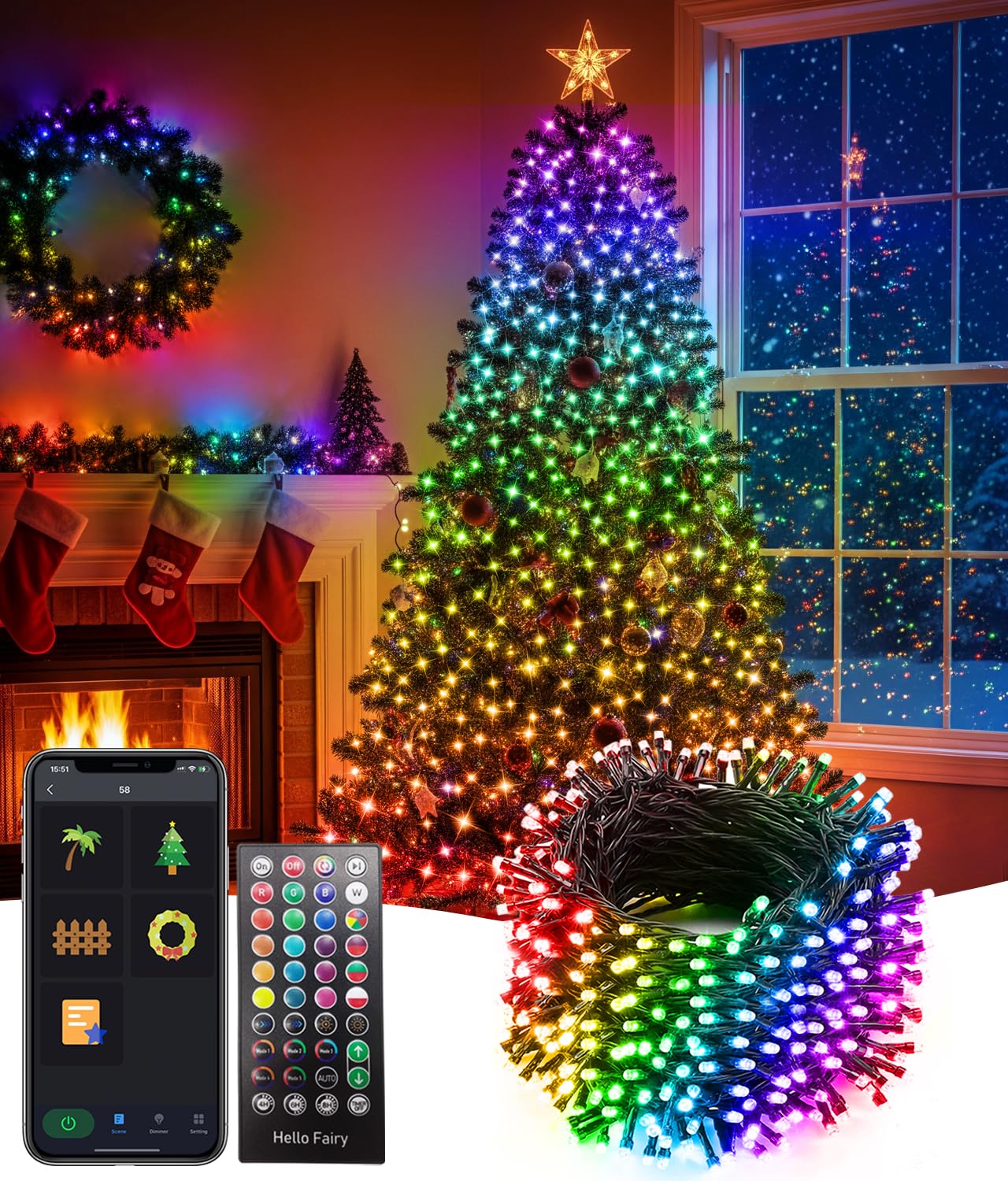 Color Changing Remote Controlled Christmas Lights Single Pack * Solar