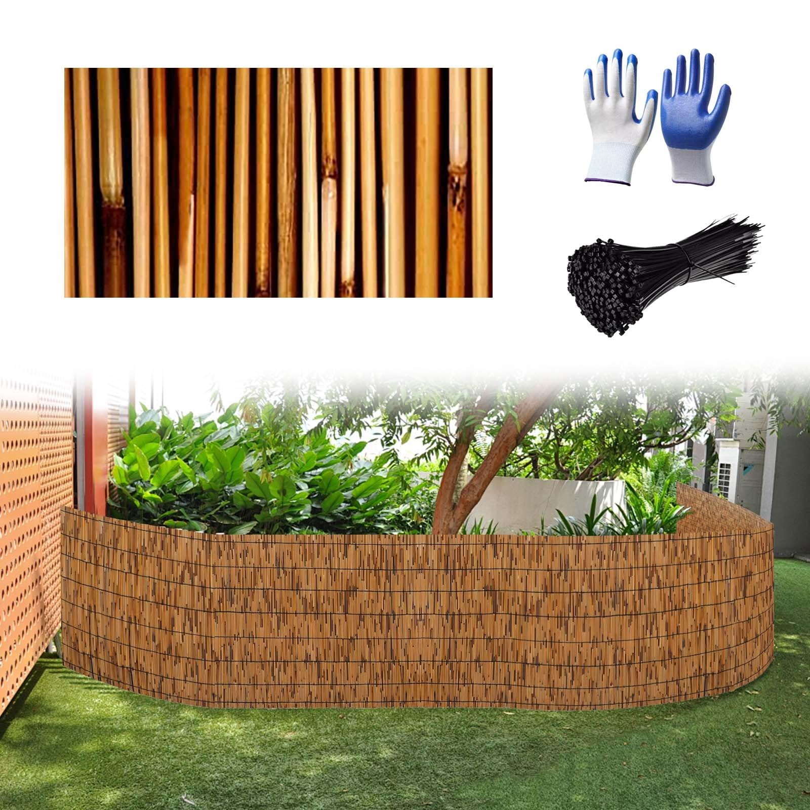 MMleYN Natural Reedhead Bamboo Fencing Roll 60cm 70cm 80cm 90cm 100cm 110cm 120cm 130cm 140cm High Bamboo Screen Pure Handmade Weaving Natural Reedhead Fence For Garden Balcony Yard Decoration (Color