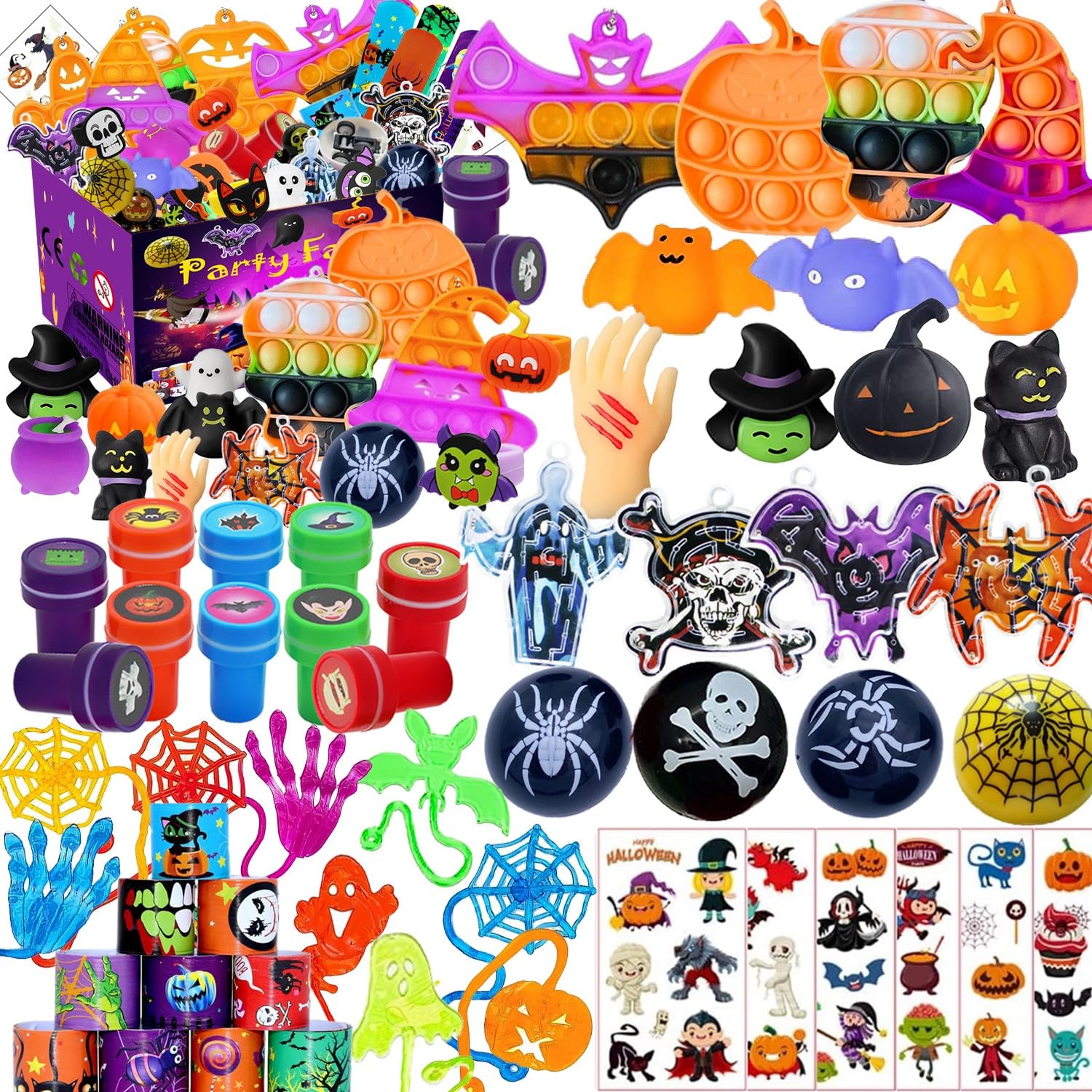 Photo 1 of 56 Pcs Halloween Party Favors for Kids, Goodie Bag Fillers Pinata Stuffers, Treasure Box Toys Classroom Prizes, Treasure Chest, Carnival Prizes, Prize Box Toys for Kids Classroom