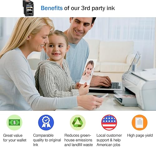 Miniatura 2 de Cartlee Cartucho de tinta remanufacturado de repuesto para cartucho de tinta negra Canon 260 260XL para cartucho de tinta Canon TS6400 para cartucho