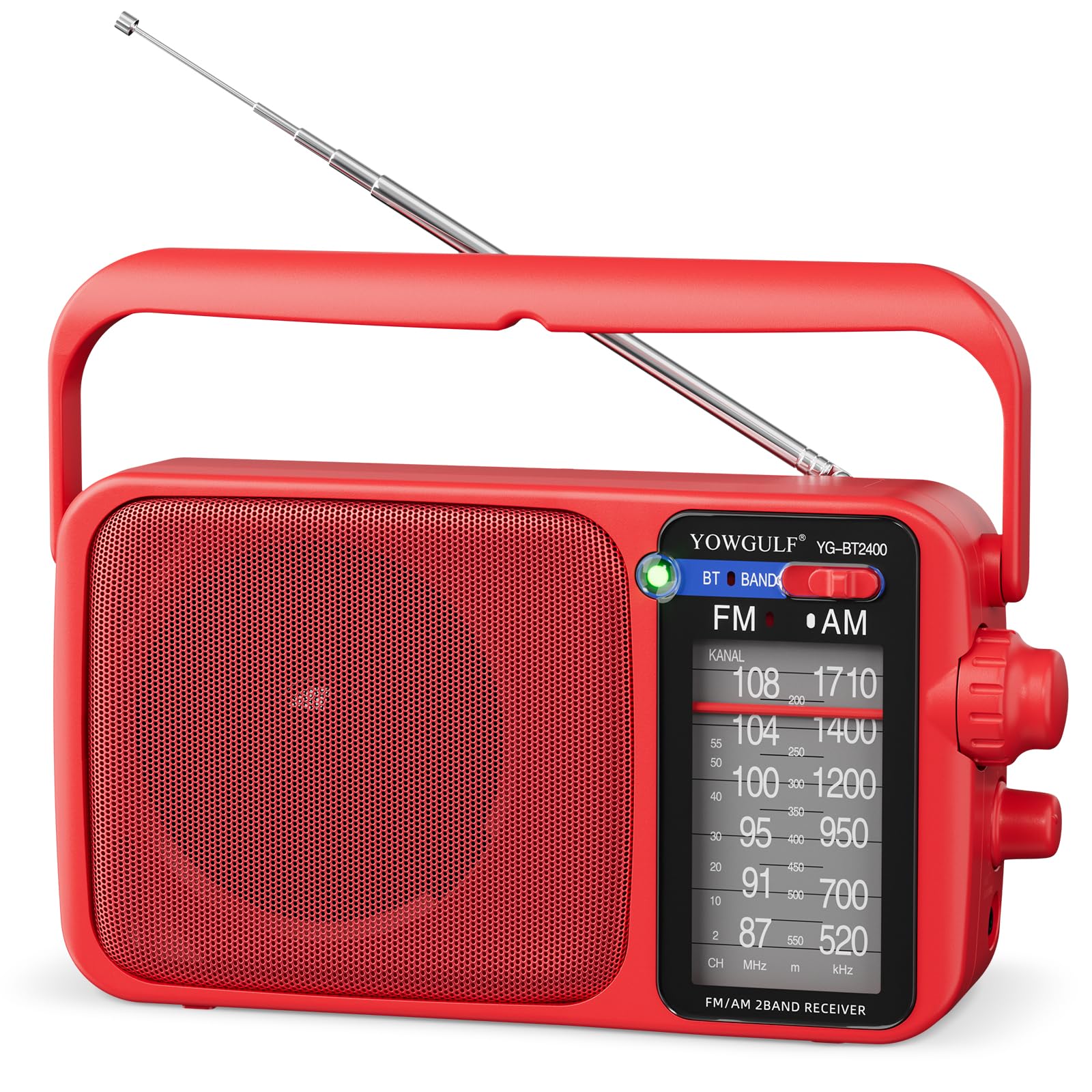 YOWGULF AM FM Radio with Best Reception,Bluetooth Portable AM FM Transistor,Battery Operated Radios or AC Power,Large Dial,Headphone Jack, Gifts for Seniors Elderly-image-7