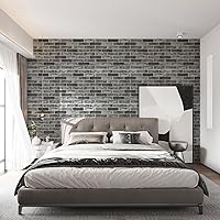 Vista 6 de Art3d - Panel de pared de ladrillo de 52.5 pies cuadrados (Paquete de 10), color gris