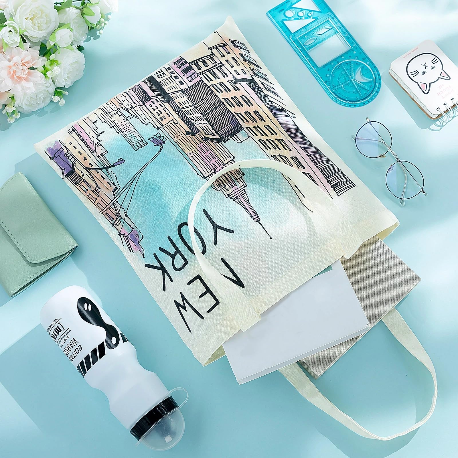 Paterr 6 bolsas de lona para mujer, regalo de recuerdo, estilo Nueva York