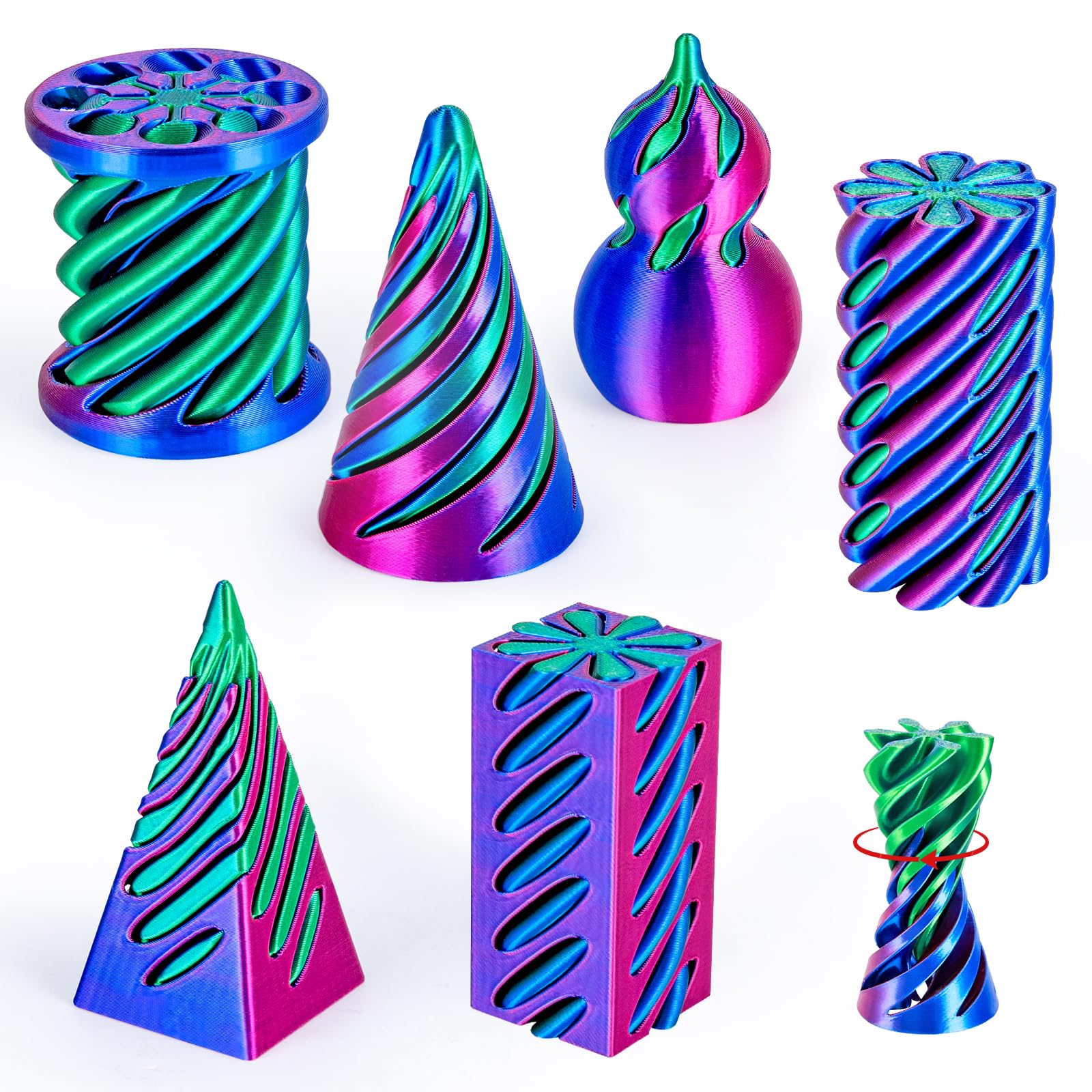 3Dgenius 6 Pack Cone and Pyramid Fidget Toys