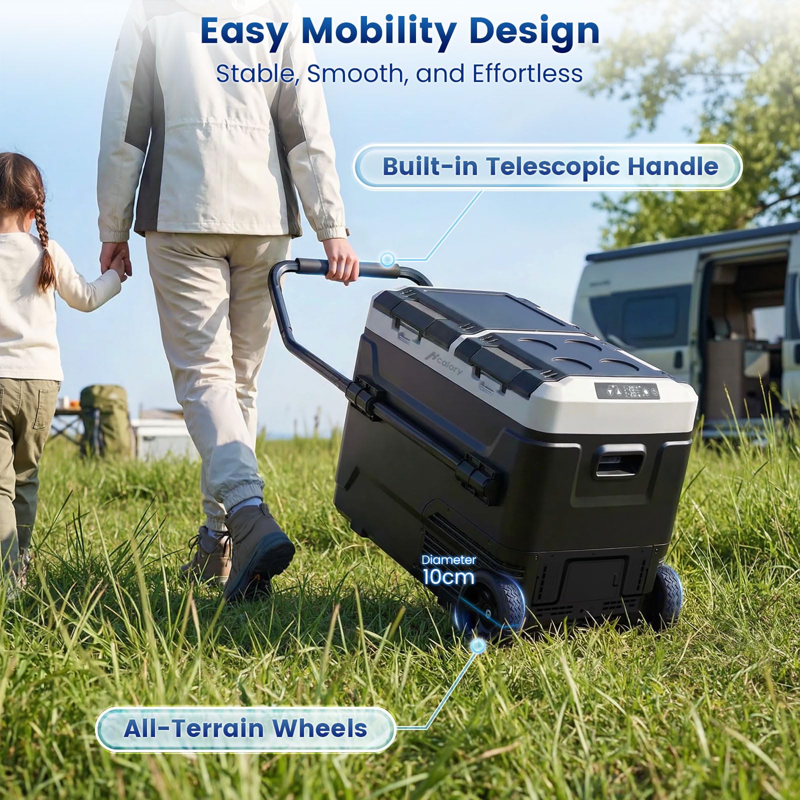 50L Kompressor Kühlbox Bluetooth-App 2× Temperaturregelung -20°C bis 20°C 12V/24V/230V Leise 45 dB Auto Caravan Camping