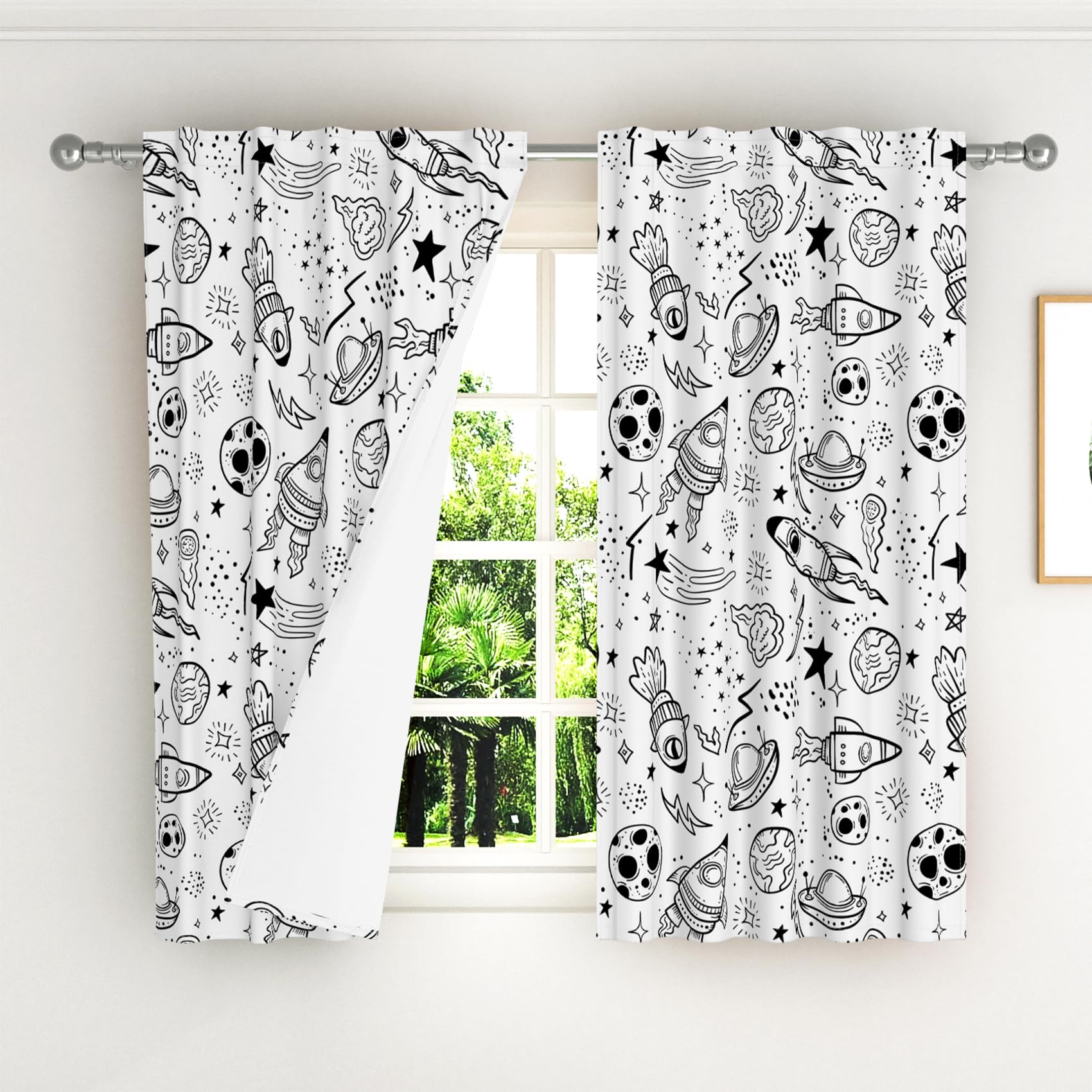 Kzzfqxb 107x160cm Cartoon Curtains 2 Panels - Image 2