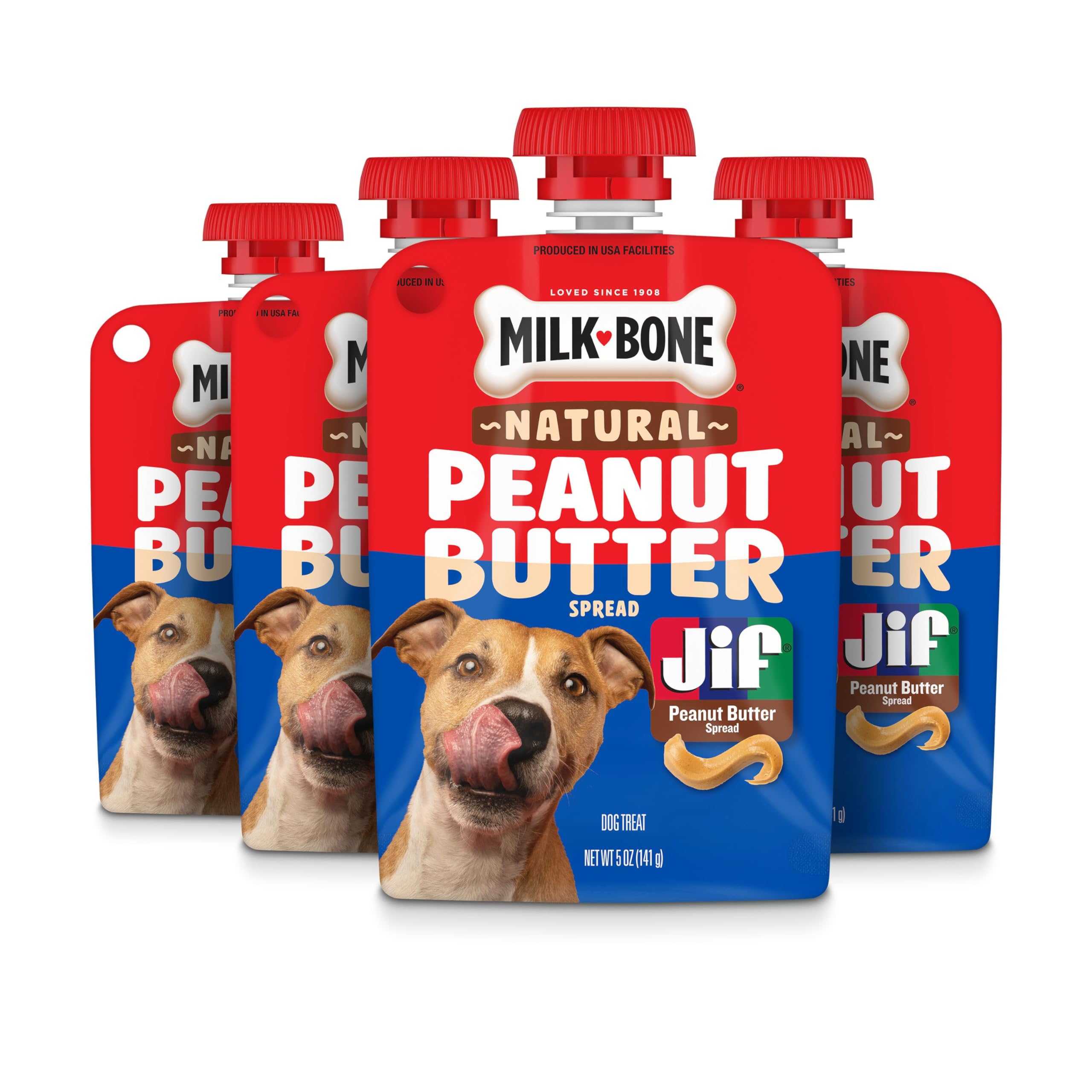 Milk-Bone Natural Peanut Butter Spread with Jif, 4 Pouches