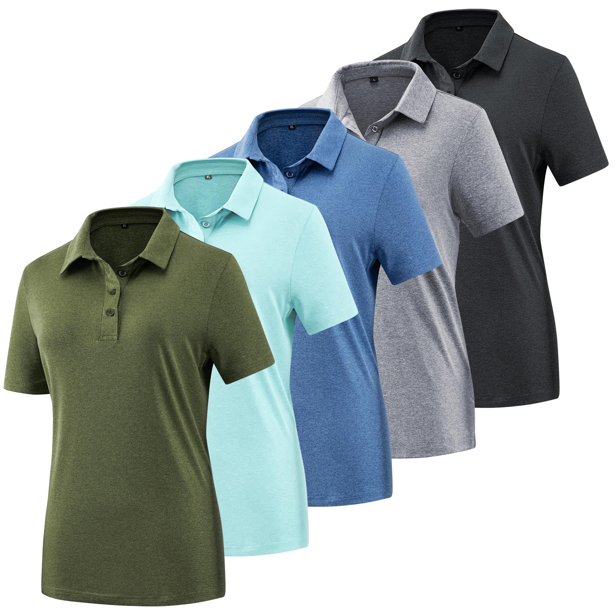 Women's Golf Polo Shirts Lightweight Moisture Wicking Short Sleeve Shirt Quick Dry Athletic Tennis Tops