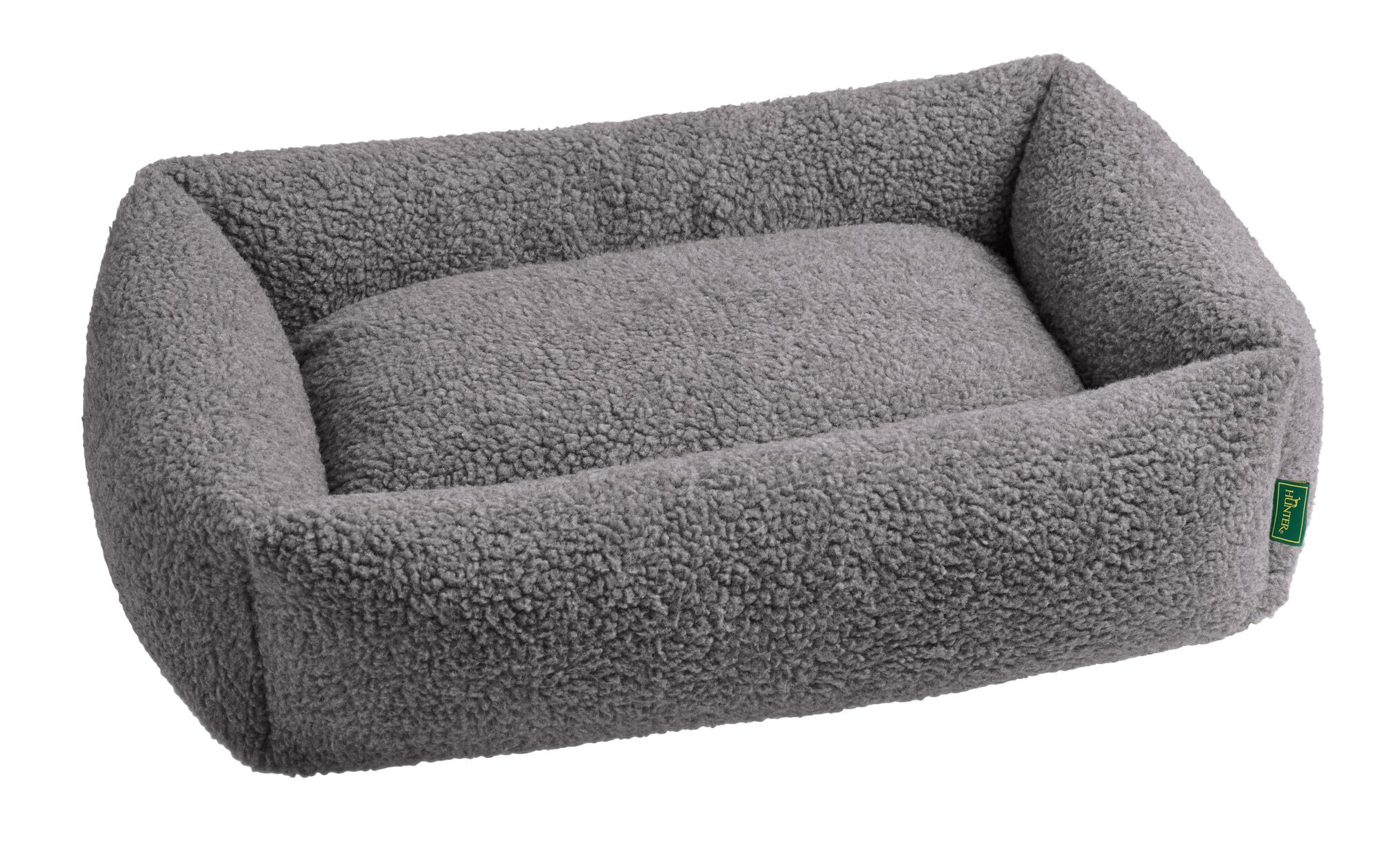 HUNTER Divano per Cani KUMARA, Colore Grigio, Morbido Peluche con Fondo Antiscivolo, Cuscino Interno Reversibile, Imbottitura alla Moda, Fodera Lavabile in Lavatrice, Dimensioni: 60 x 40 cm