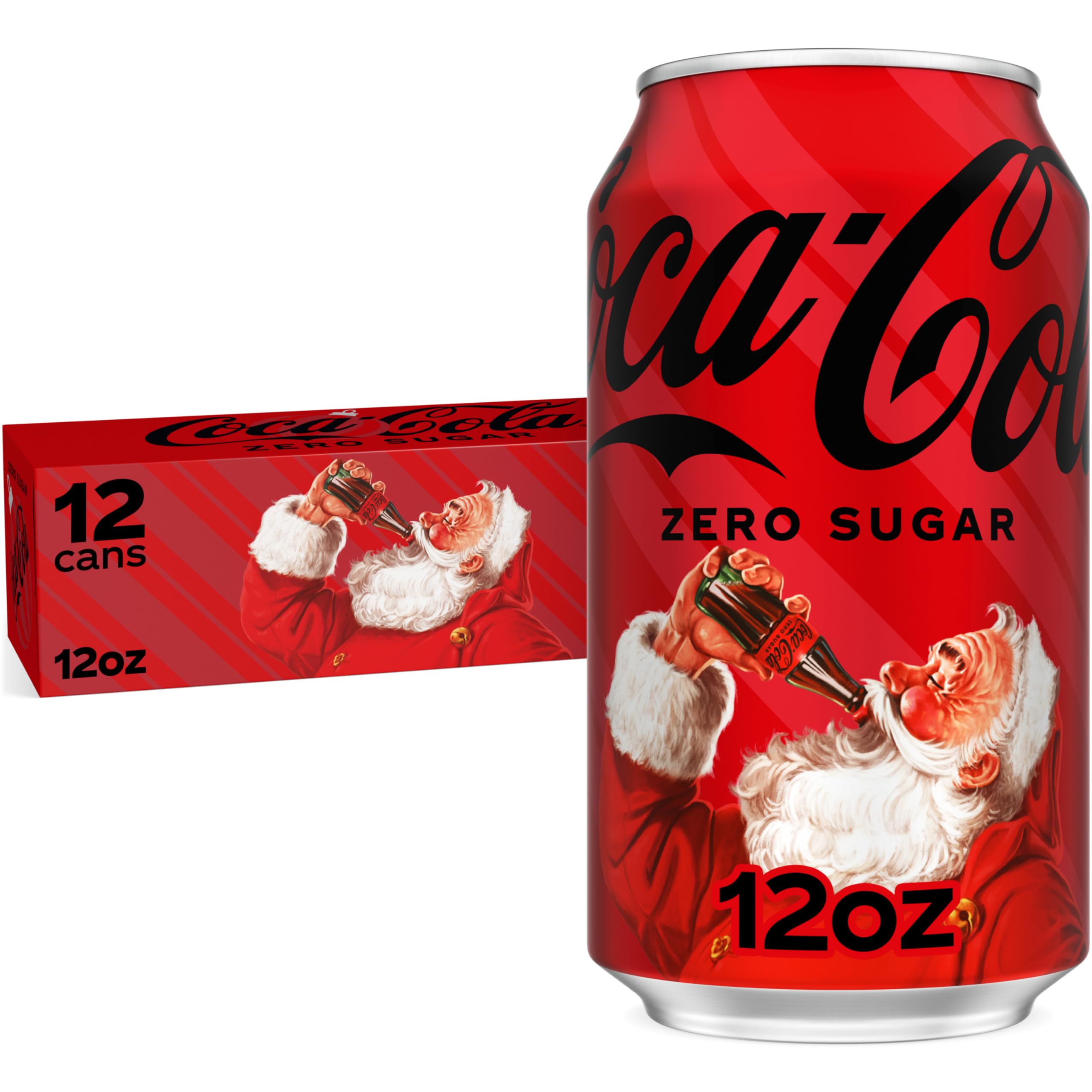 Coca-Cola Zero Sugar Soda, 12 fl oz Cans, 12 Pack - Classic Cola Soft Drink Fridge Pack