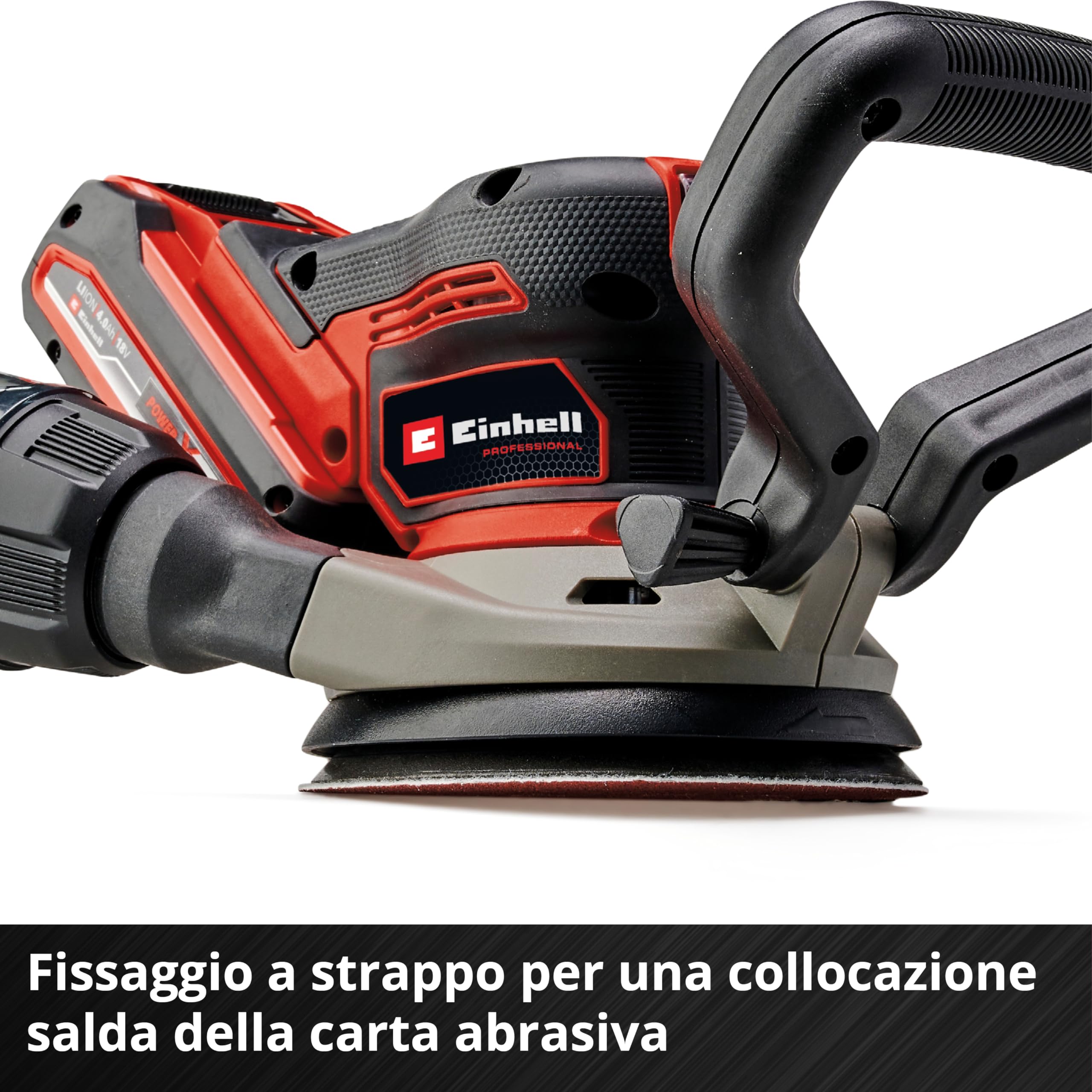 Levigatrice eccentrica Einhell Professional TP-RS 18/32 Li BL-Solo Power X-Change (18 V, Brushless, circuito oscillante da 3,2 mm, disco abrasivo da 125 mm, inclusa carta abrasiva, batteria esclusa)
