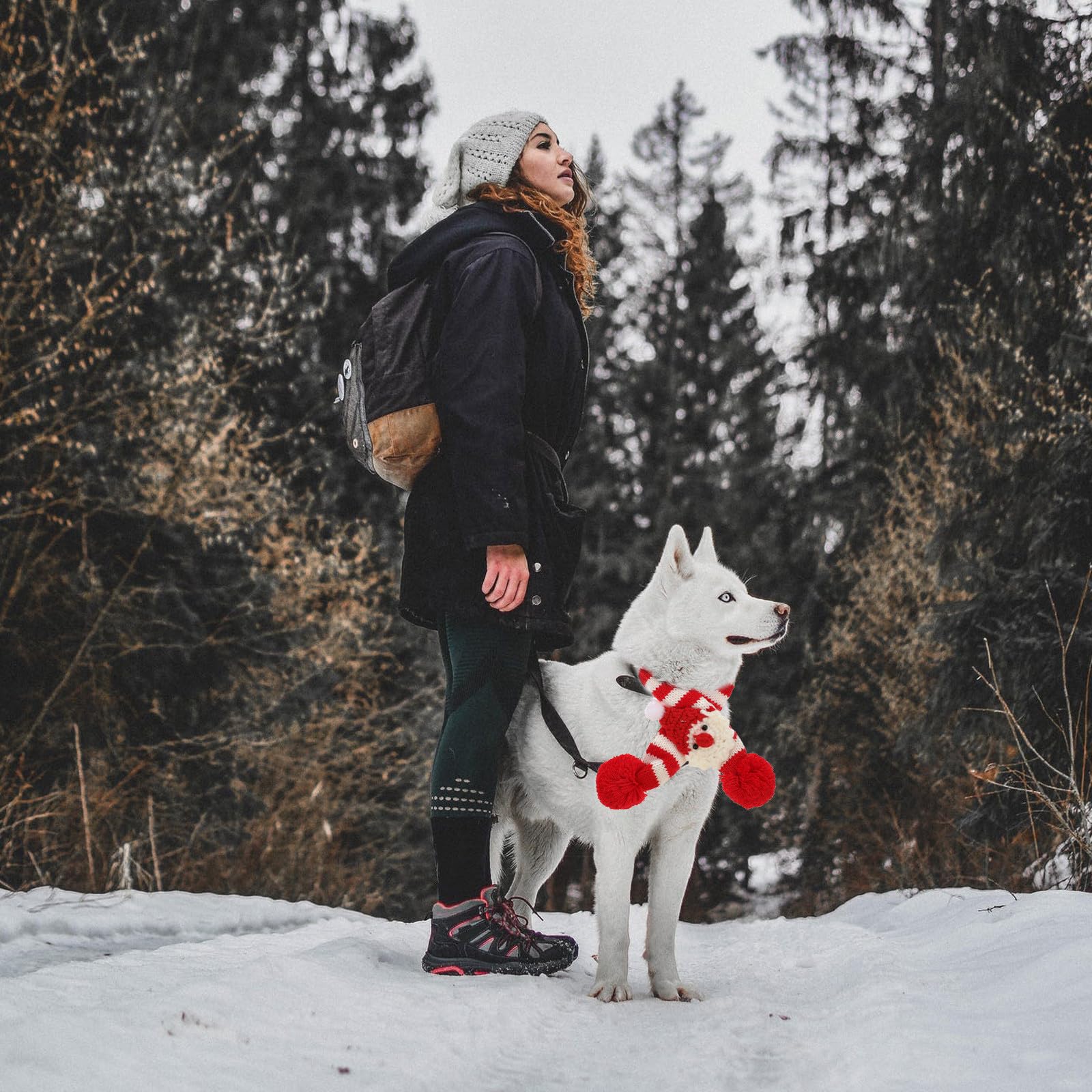 Sewroro 6 Piezas Bufanda de Punto Navideña para Mascotas Diseño a Rayas, Ligera y Cómoda, Ajustable para Perros y Gatos en Uso Diario o Sesiones de Fotos