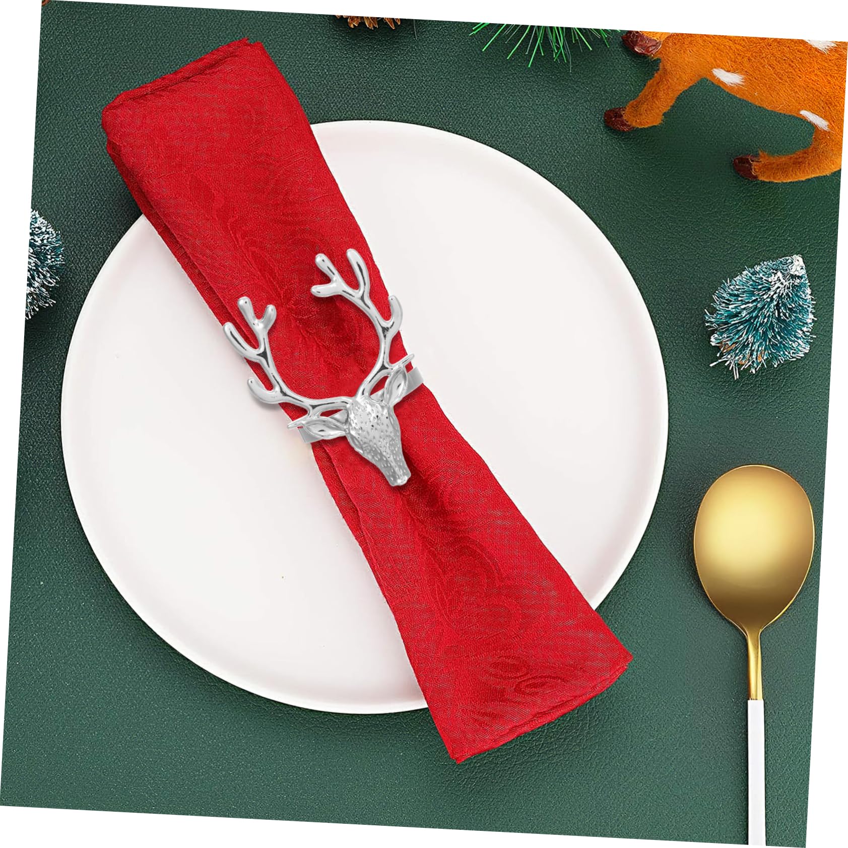 OUNONA 4pièces Attache-Serviettes de Noël Alliage de Serviette Décoratif pour Table à Manger Accessoire de Table Original