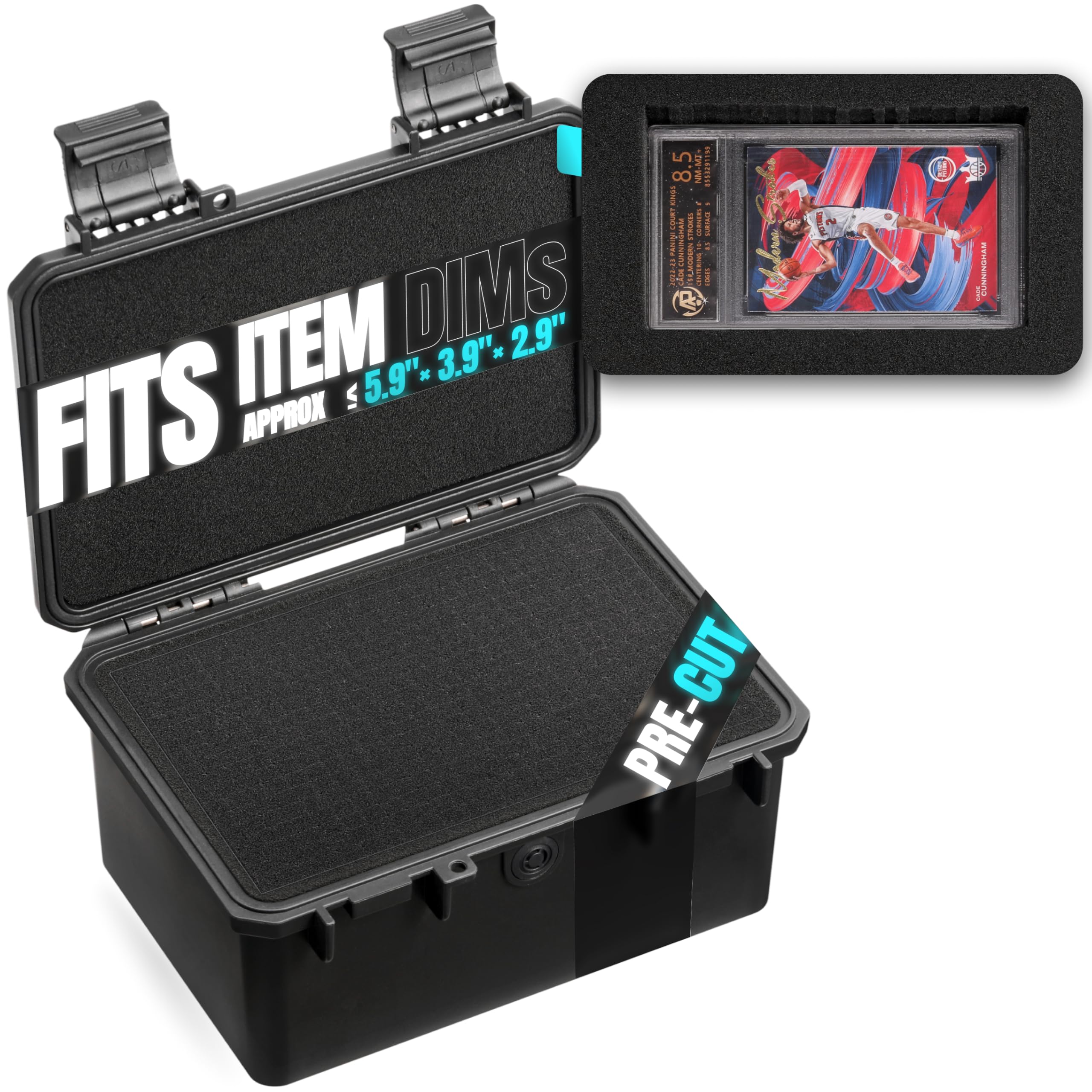 Funda rígida portátil impermeable para teléfonos, productos de vidrio y cerámica, equipo de precisión con espuma personalizada precortada, etc. Funda In-Dims de 7 x 4.7 x 3.6 pulgadas