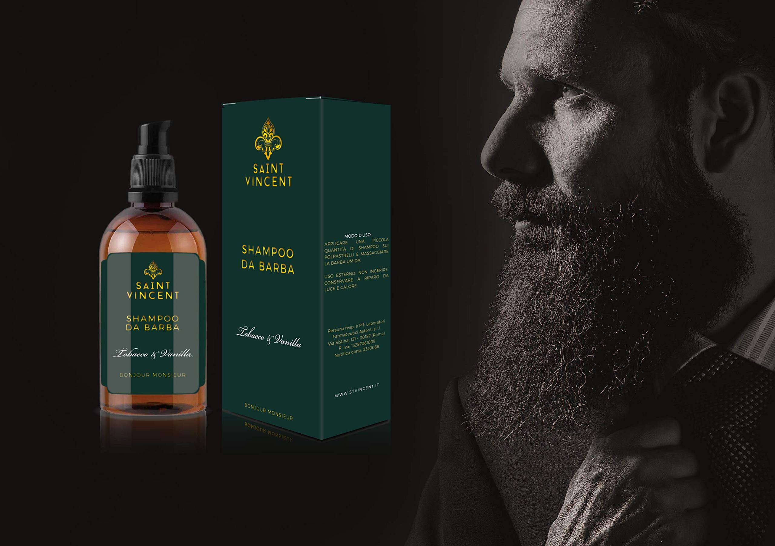 LFA - LABORATORI | Shampoo Barba e Baffi, Detergente Professionale, Sapone da Barba Fragranza al Tabacco e Vaniglia (100 Ml)